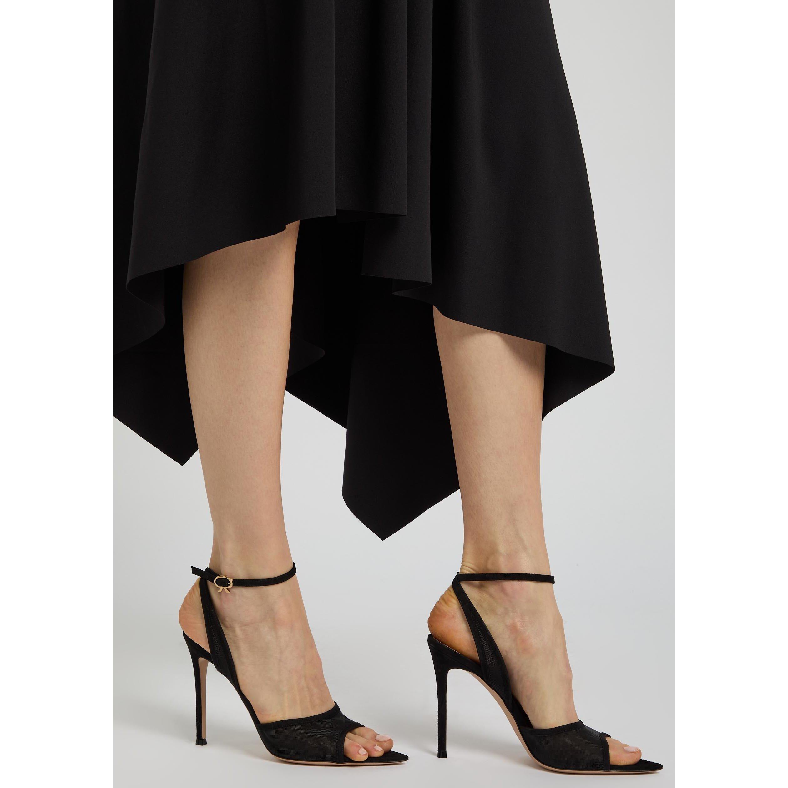 BLACK - Gianvito Rossi - Women's Dorotea Suede Heeled Sandals - 3