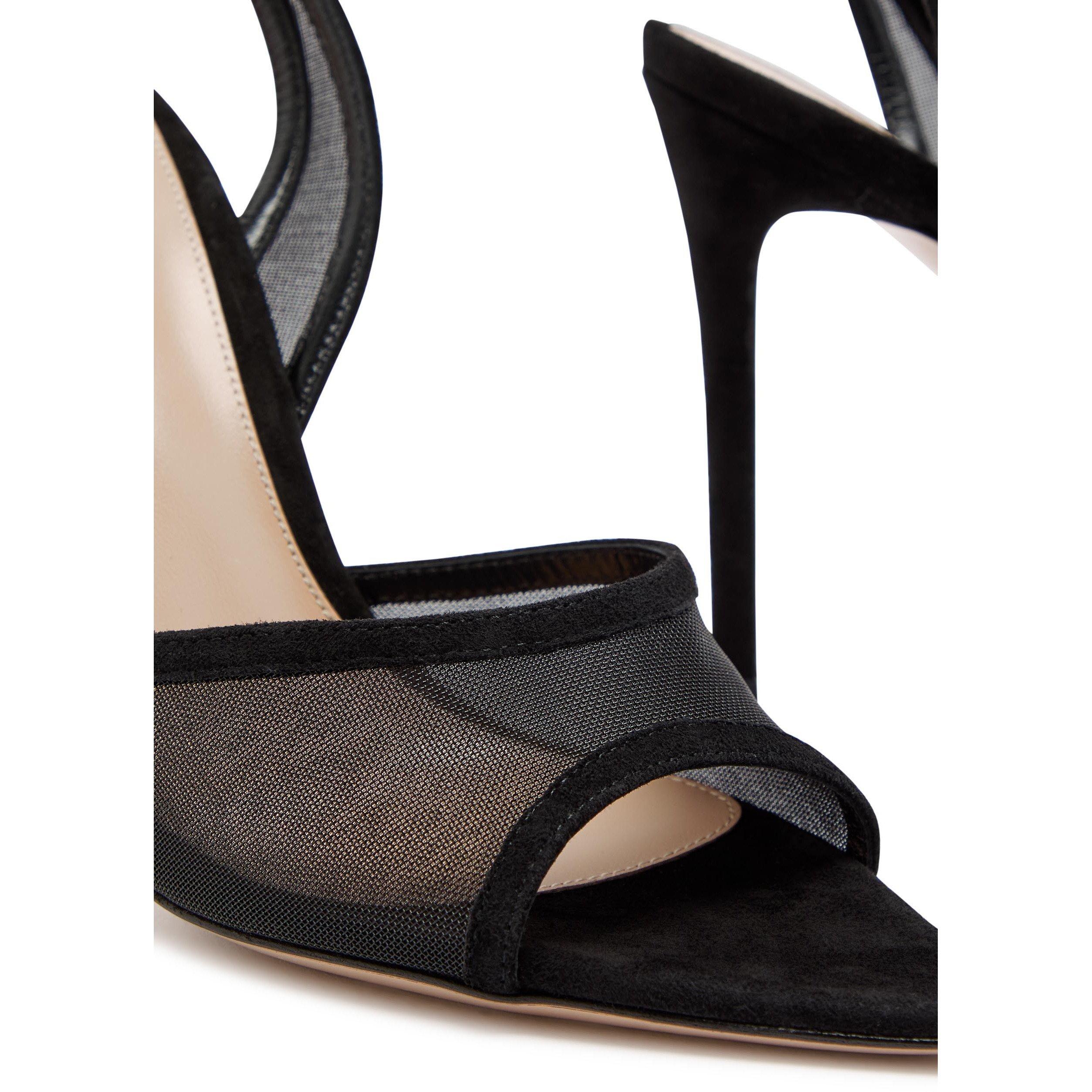 BLACK - Gianvito Rossi - Women's Dorotea Suede Heeled Sandals - 5