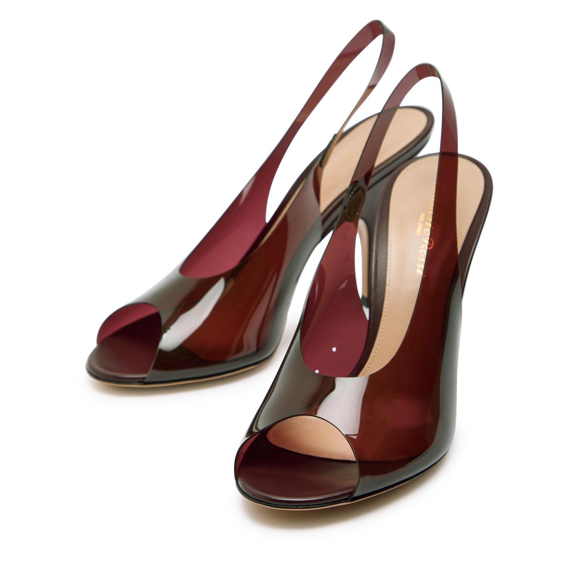 BROWN - Gianvito Rossi - Women's Peep Toe Slingback Court Shoes - 3