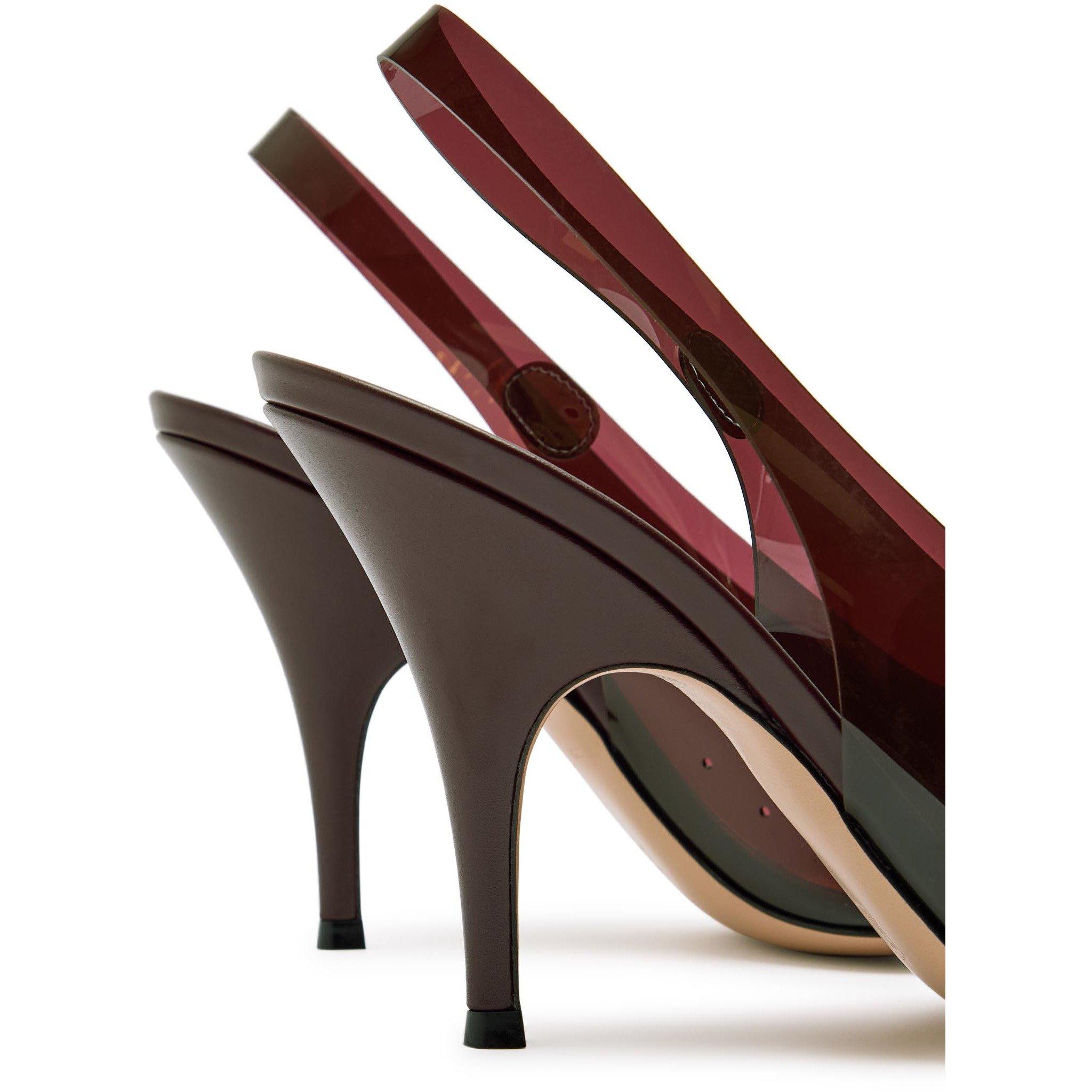 BROWN - Gianvito Rossi - Women's Peep Toe Slingback Court Shoes - 4
