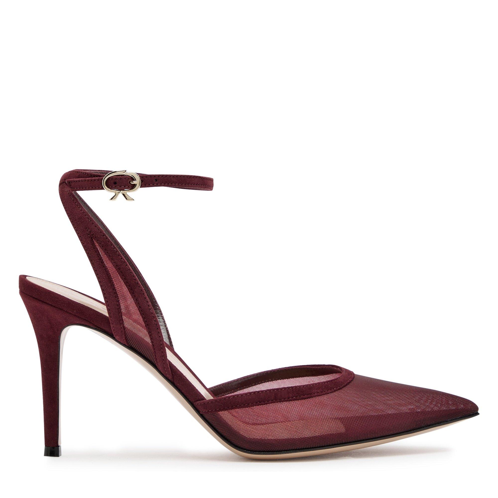 BURGUNDY - Gianvito Rossi - DOROTEA DORSAY 85 ORGANZA CAM