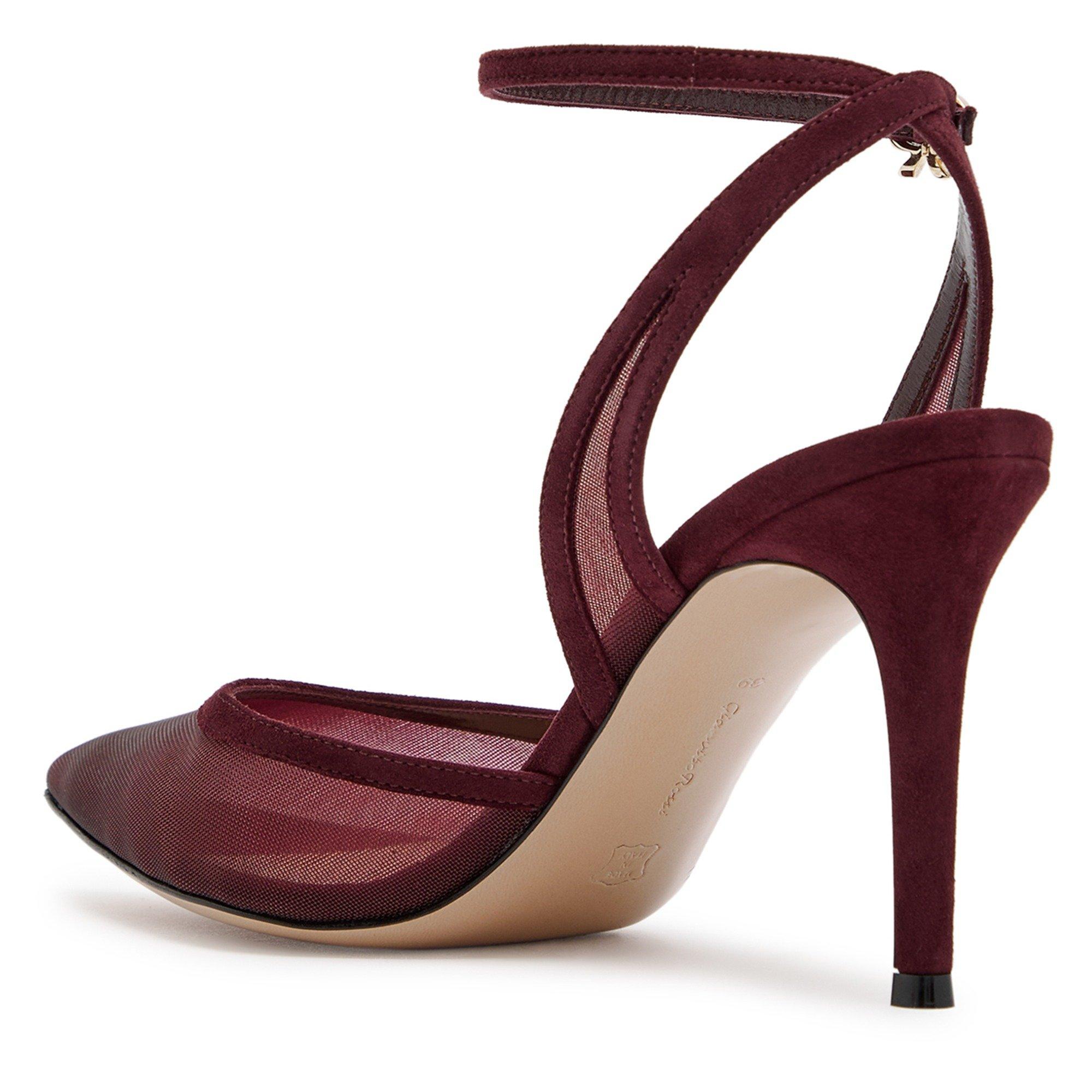 BURGUNDY - Gianvito Rossi - DOROTEA DORSAY 85 ORGANZA CAM - 2