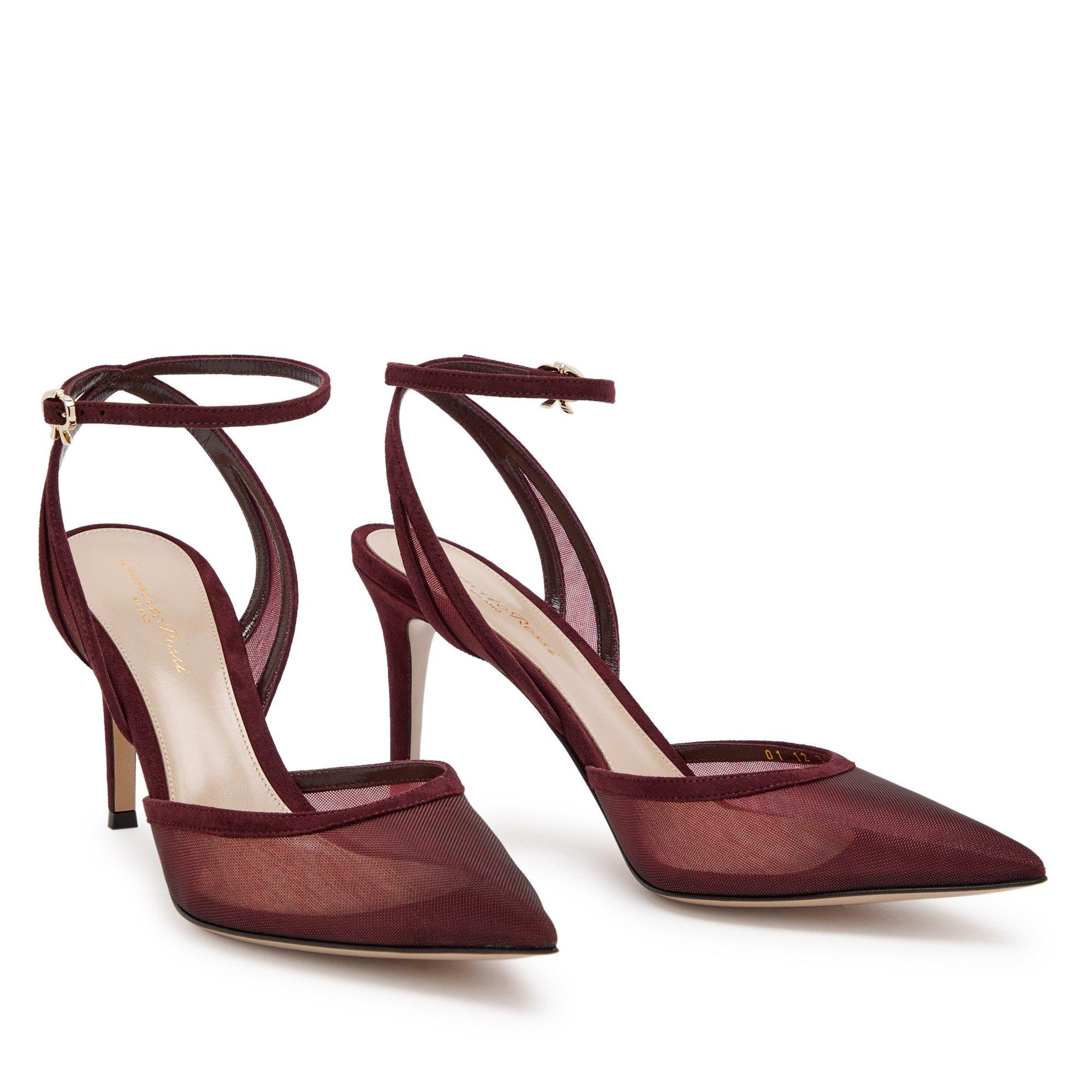 BURGUNDY - Gianvito Rossi - DOROTEA DORSAY 85 ORGANZA CAM - 3