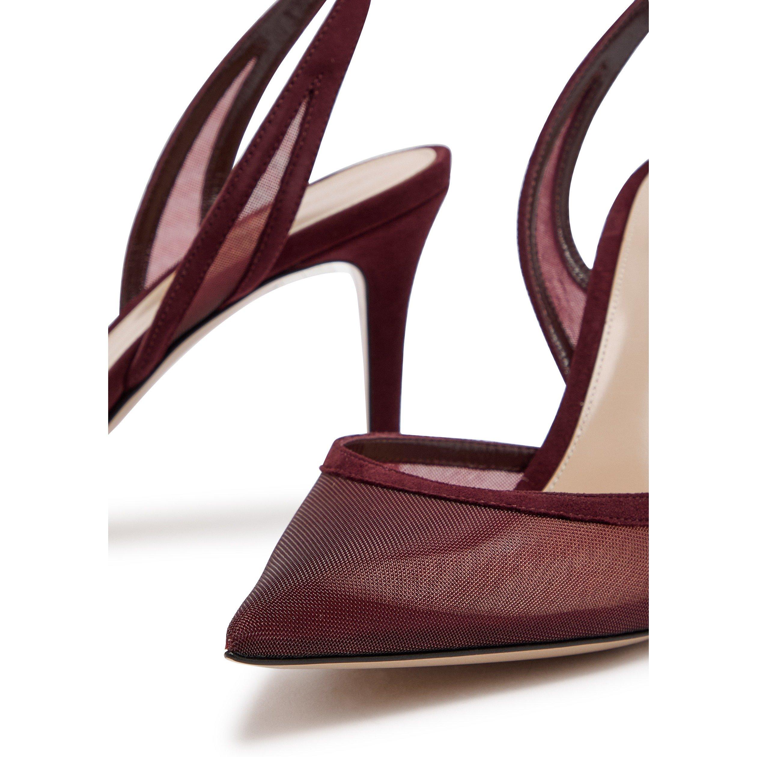 BURGUNDY - Gianvito Rossi - DOROTEA DORSAY 85 ORGANZA CAM - 4