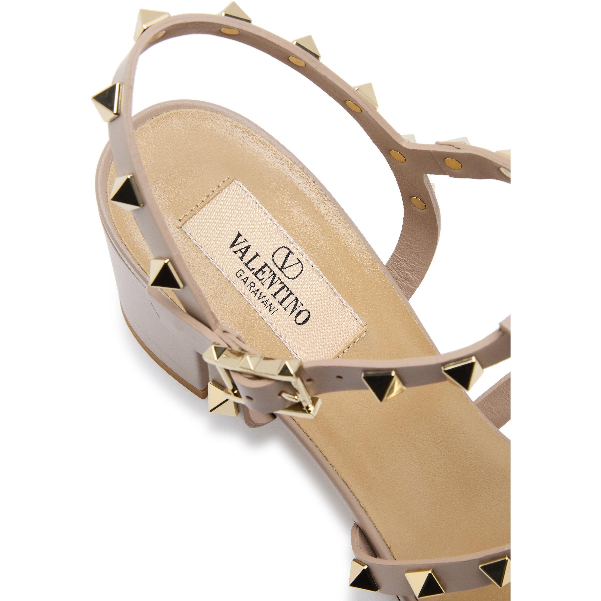 NUDE - Valentino - ROCKSTUD BLOCK HEEL SANDAL 60 - 5