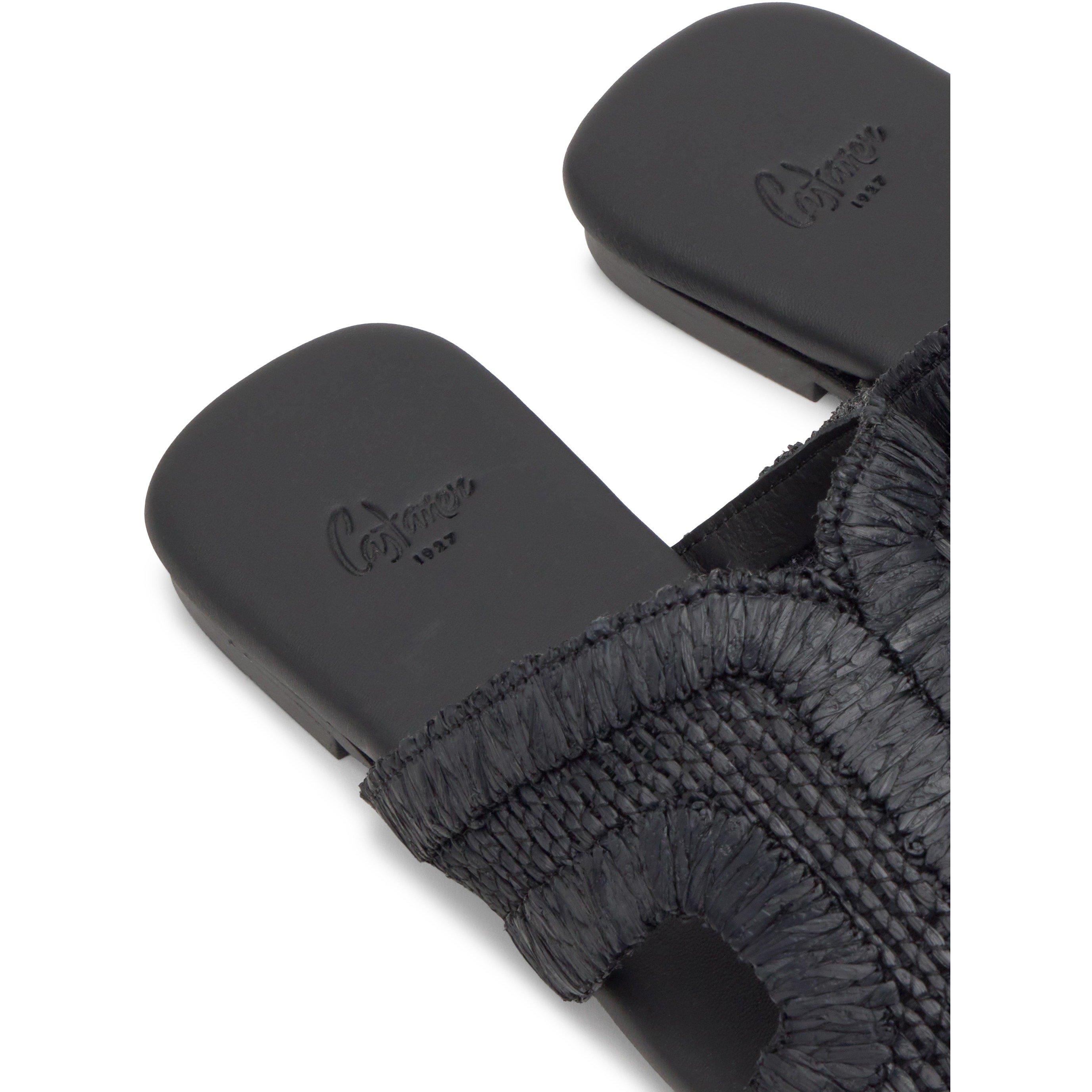 BLACK - Castaner - PHILIPA FLAT RAFFIA SANDAL - 4