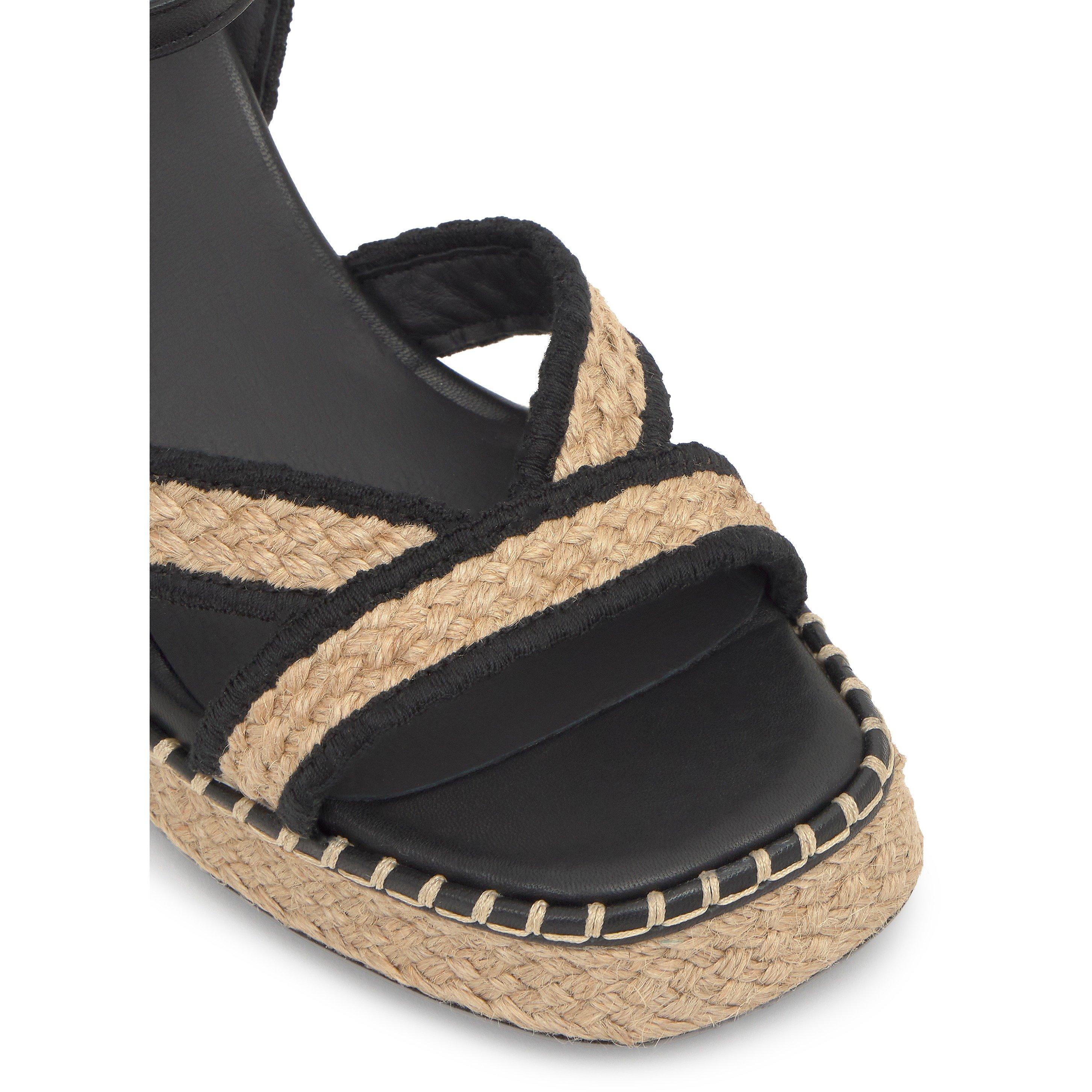 BEIGE - Castaner - VANISH RAFFIA BLACK PLATFORM S - 4