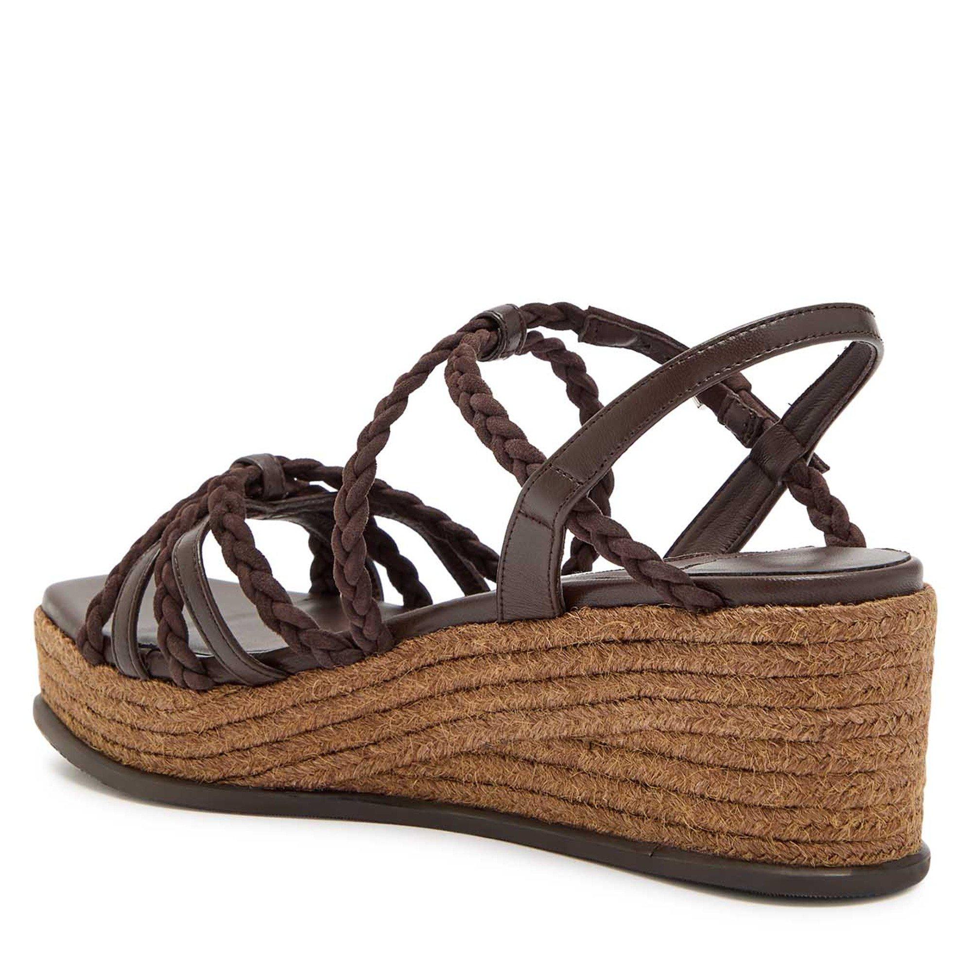BROWN - Jimmy Choo - Women's NYRA 60 Suede Wedge Sandals - 2