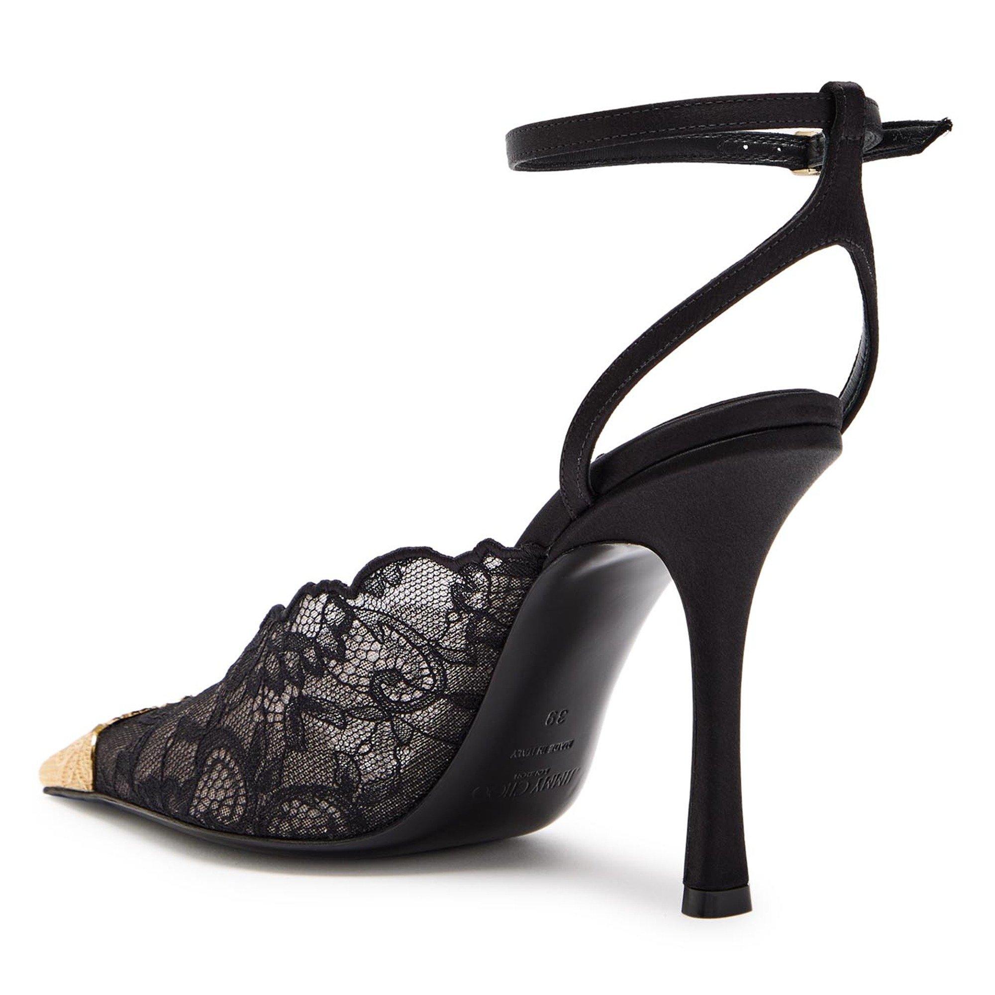 BLACK - Jimmy Choo - Women's Faiz 100 Satin Stiletto Heels - 2