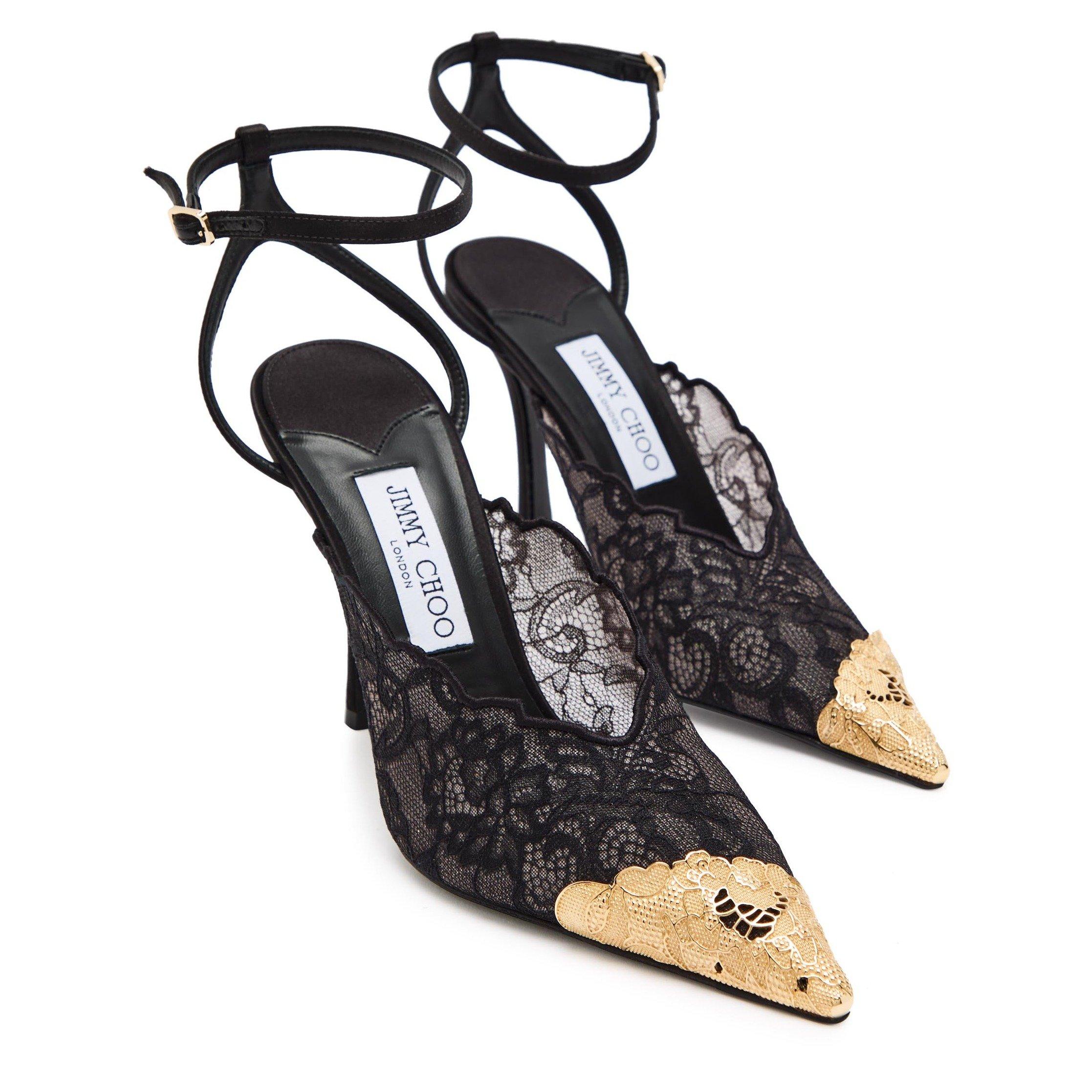 BLACK - Jimmy Choo - Women's Faiz 100 Satin Stiletto Heels - 4