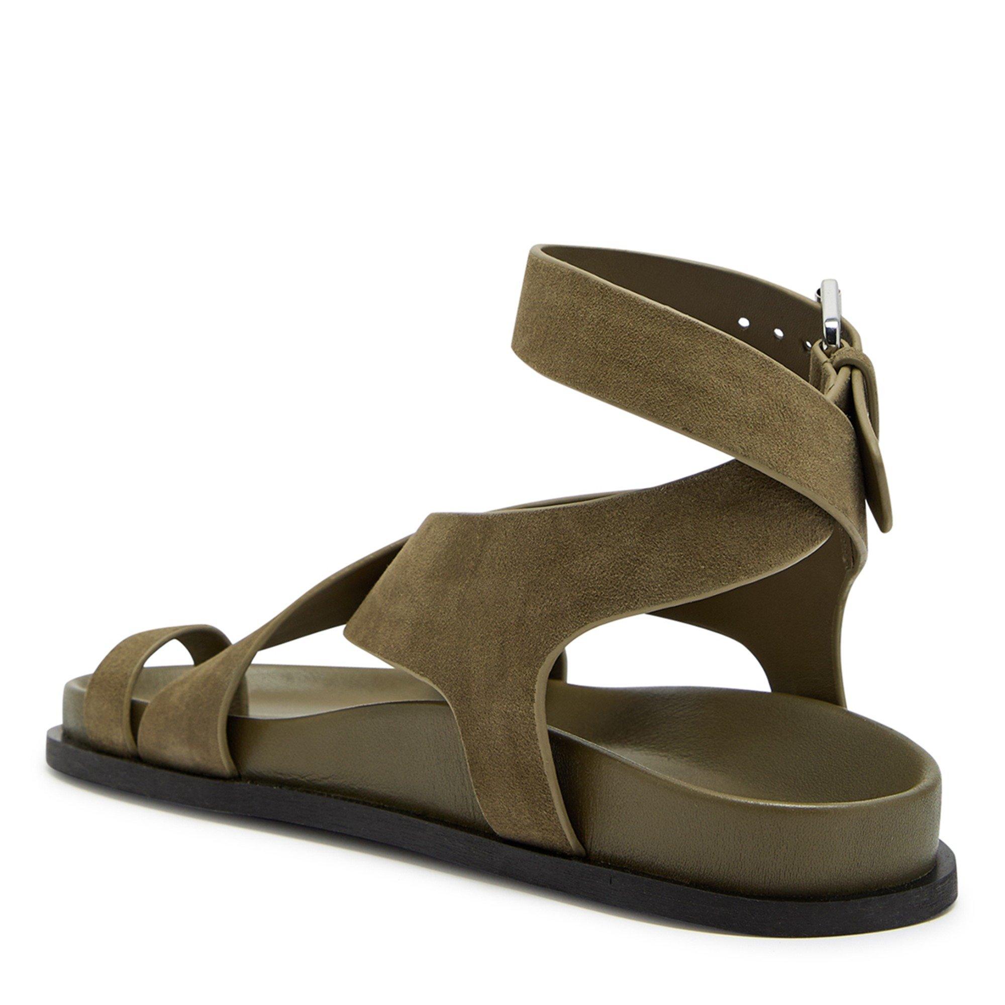 KHAKI - Unknown - Women's Jalen Suede Flat Sandals - 2