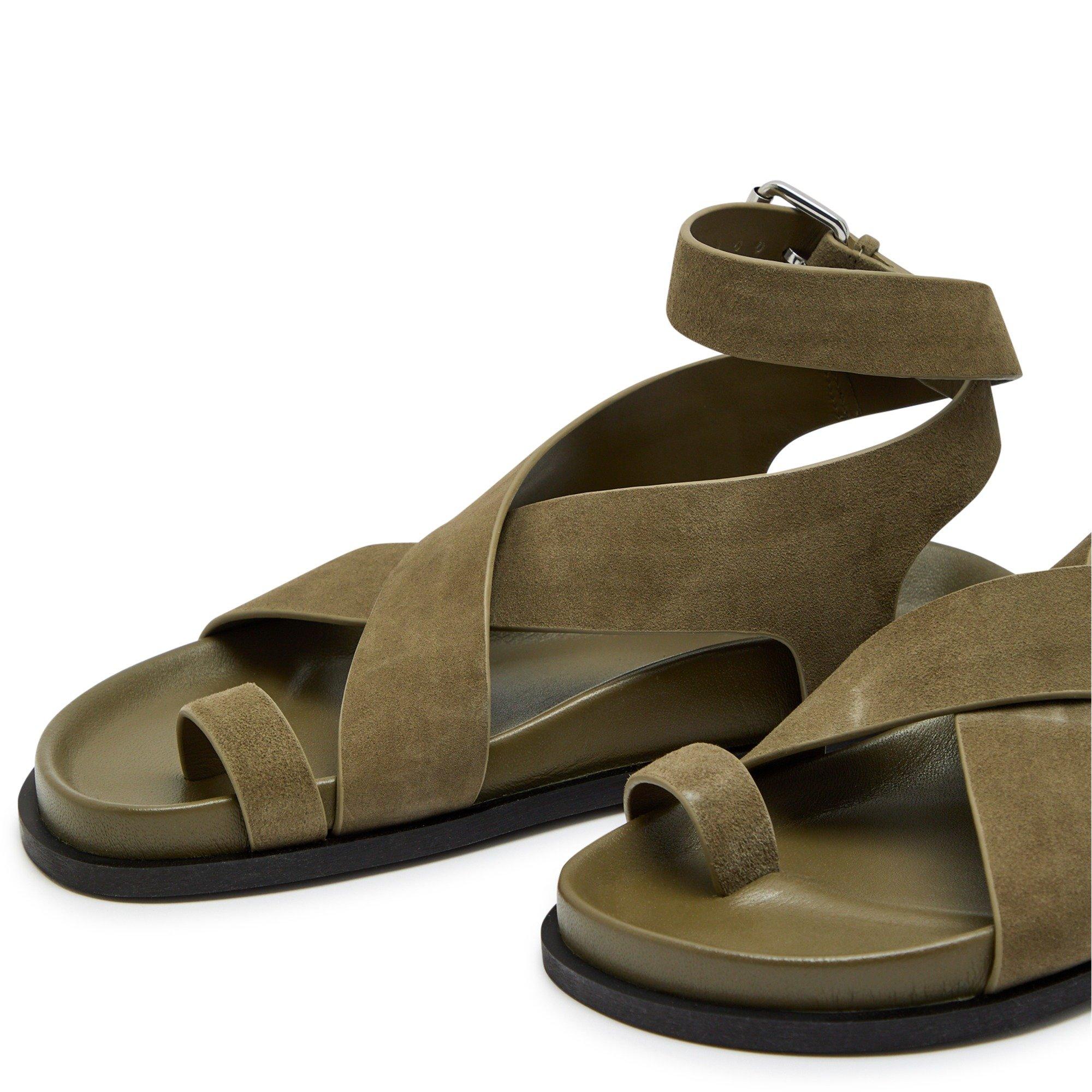 KHAKI - Unknown - Women's Jalen Suede Flat Sandals - 3