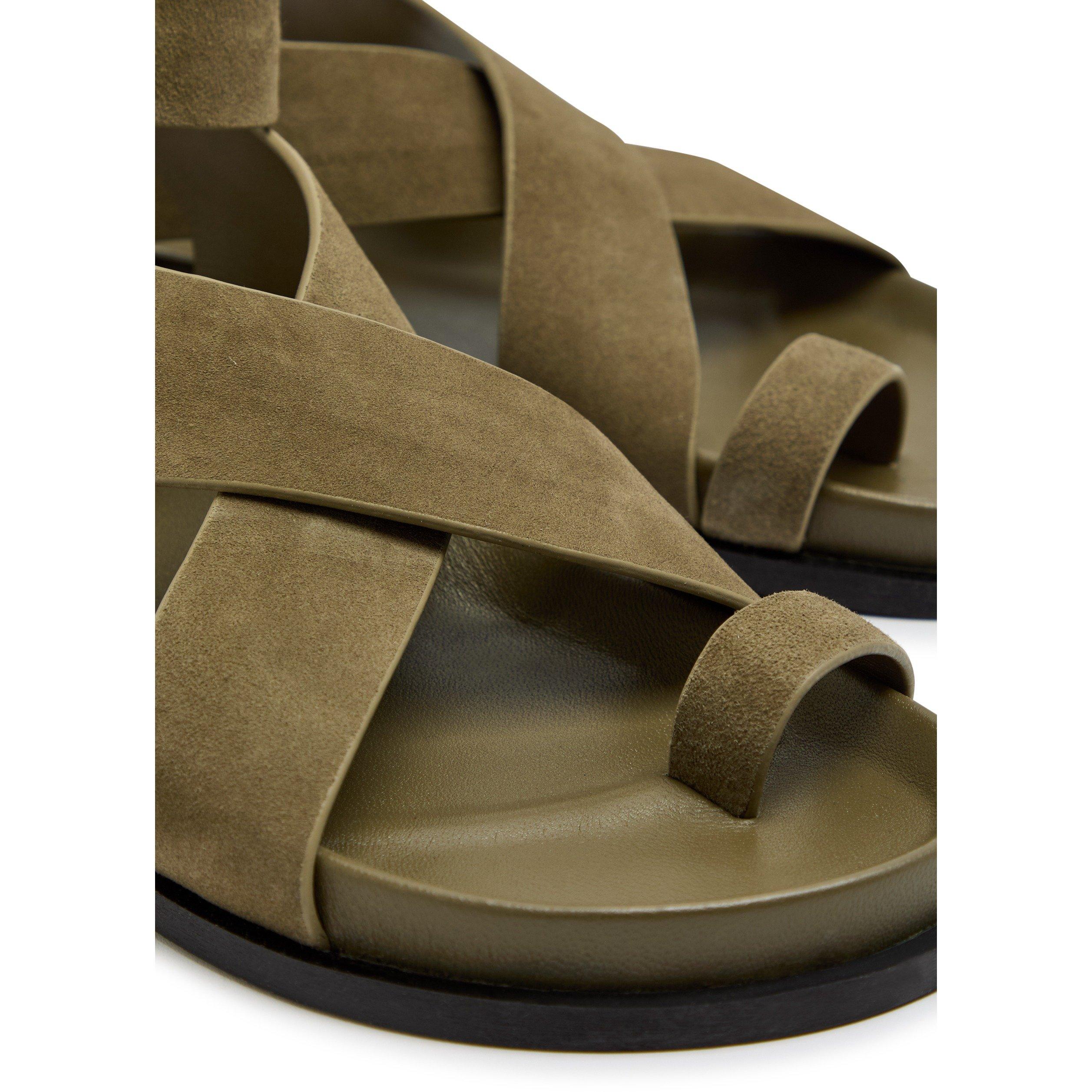 KHAKI - Unknown - Women's Jalen Suede Flat Sandals - 4