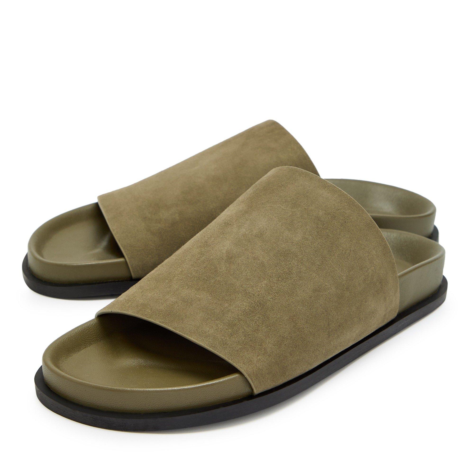 KHAKI - Unknown - Women's Luca Woven Leather Flat Sandals - 3