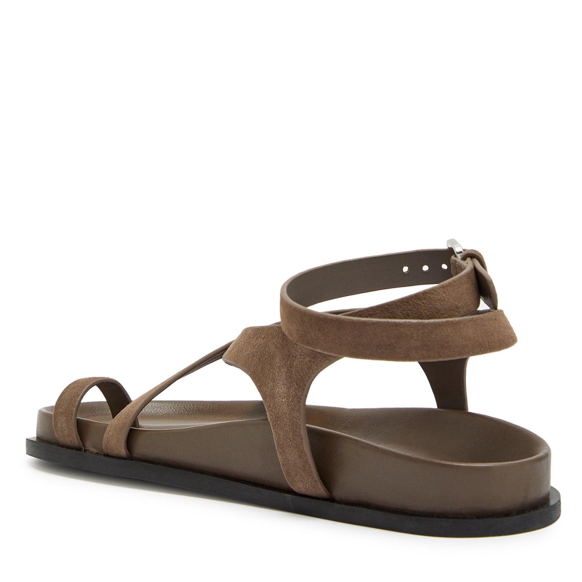 TAUPE - Unknown - Women's Jalen Slim Leather Flat Sandals - 2