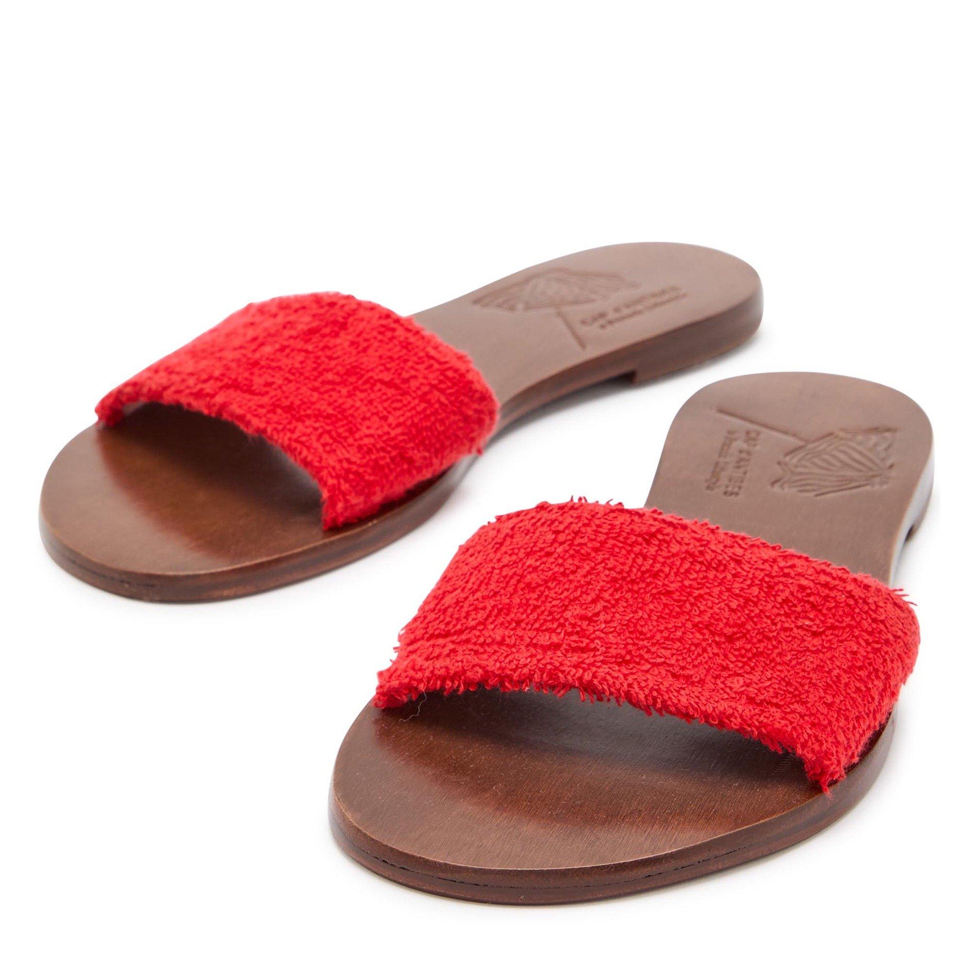 RED - Unknown - Women's Lapo Terry Flat Sandals - 3