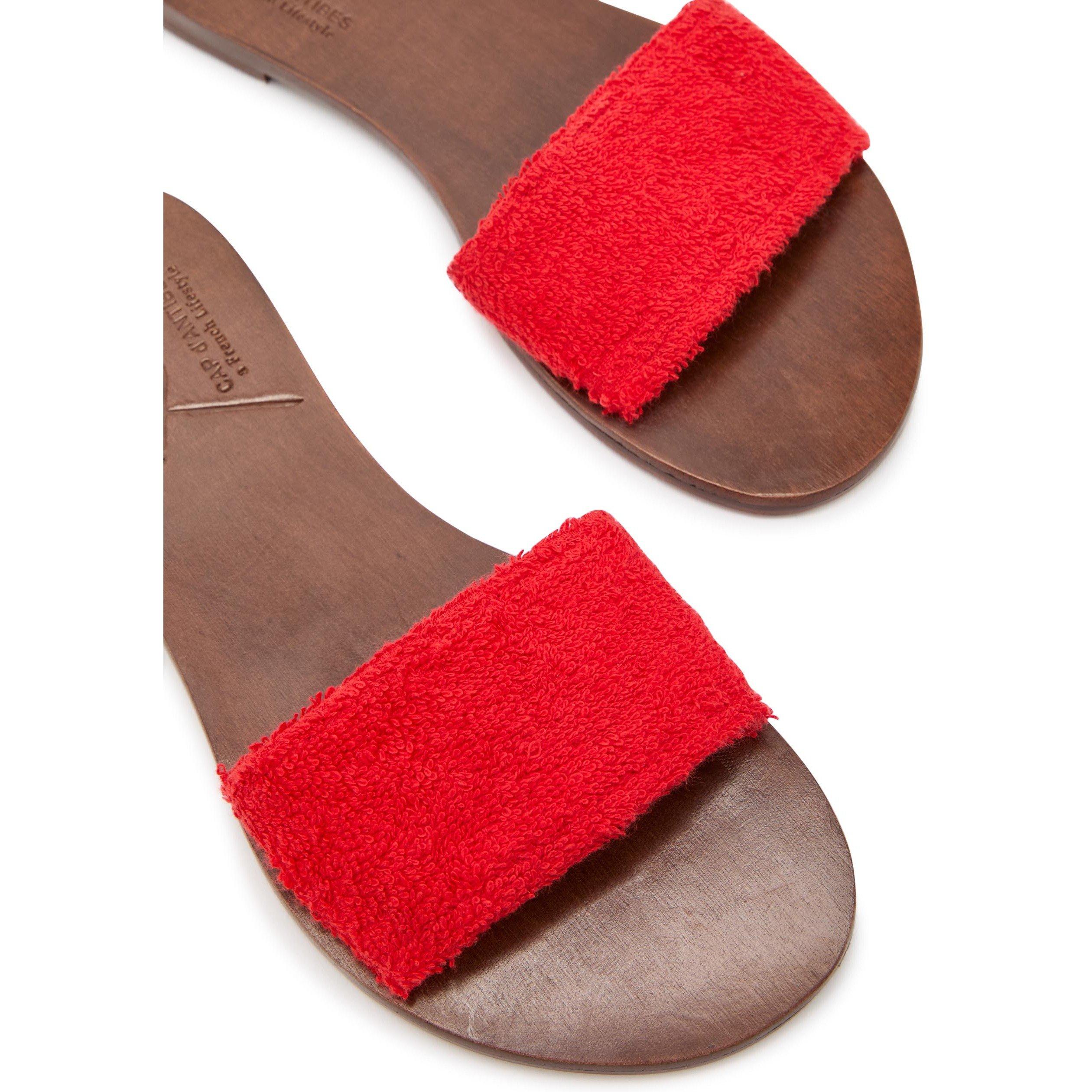 RED - Unknown - Women's Lapo Terry Flat Sandals - 4