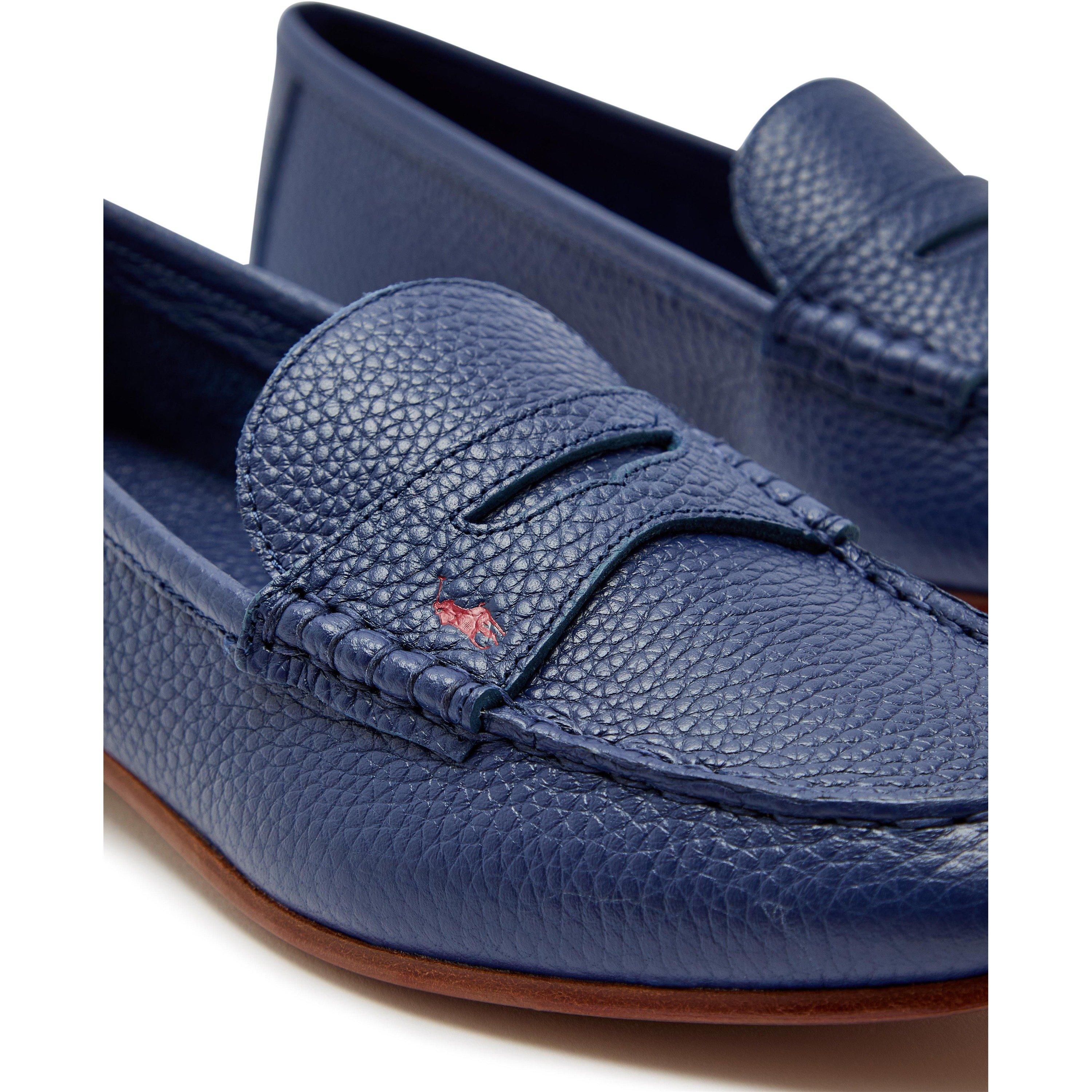 BLACK - Polo Ralph Lauren - Women's Pebbled Leather Loafers - 4