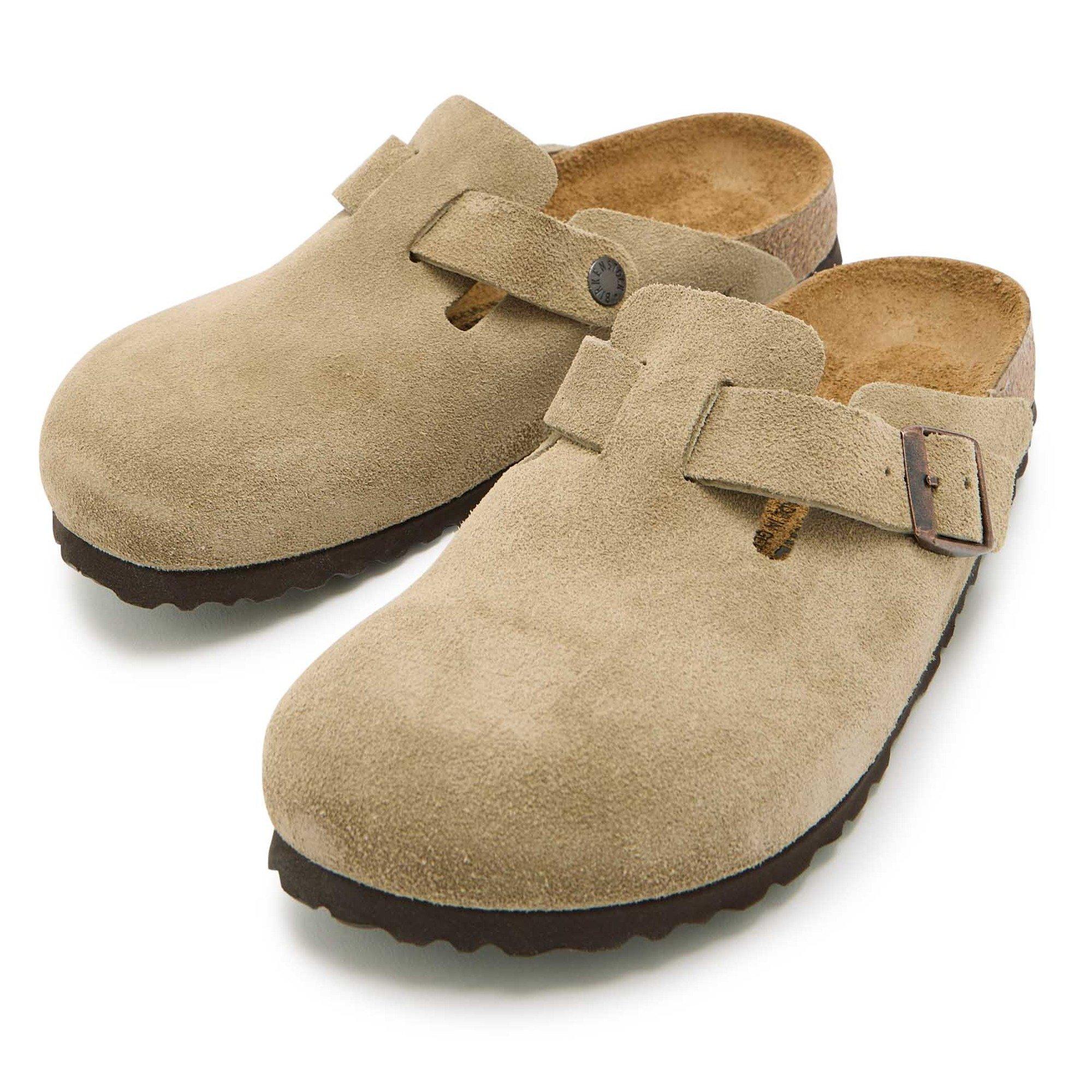 TAUPE - Birkenstock - Women's Boston Suede Clogs - 3