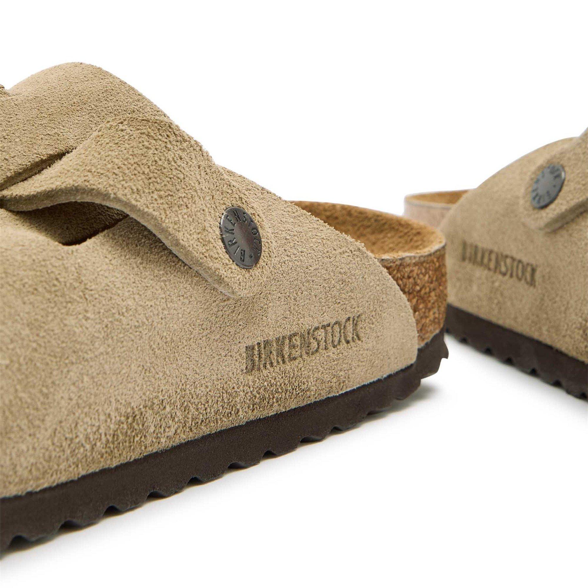 TAUPE - Birkenstock - Women's Boston Suede Clogs - 4