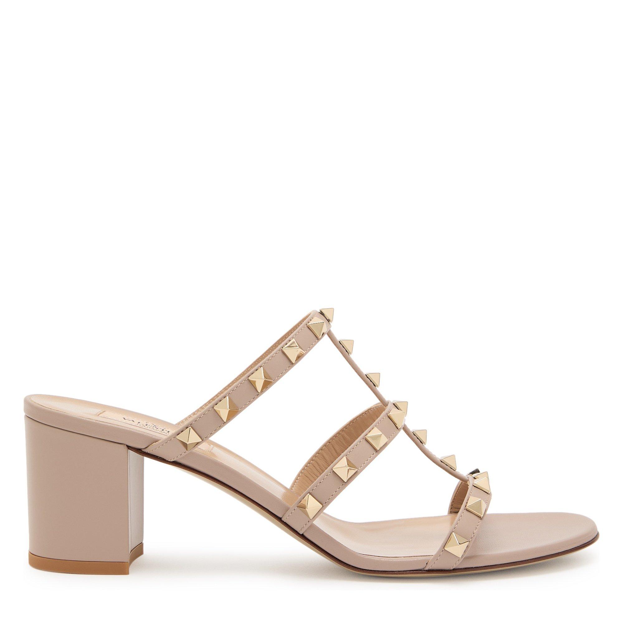 BEIGE - Valentino - SLIDE ROCKSTUD T. 60 VITELLO/N - 1