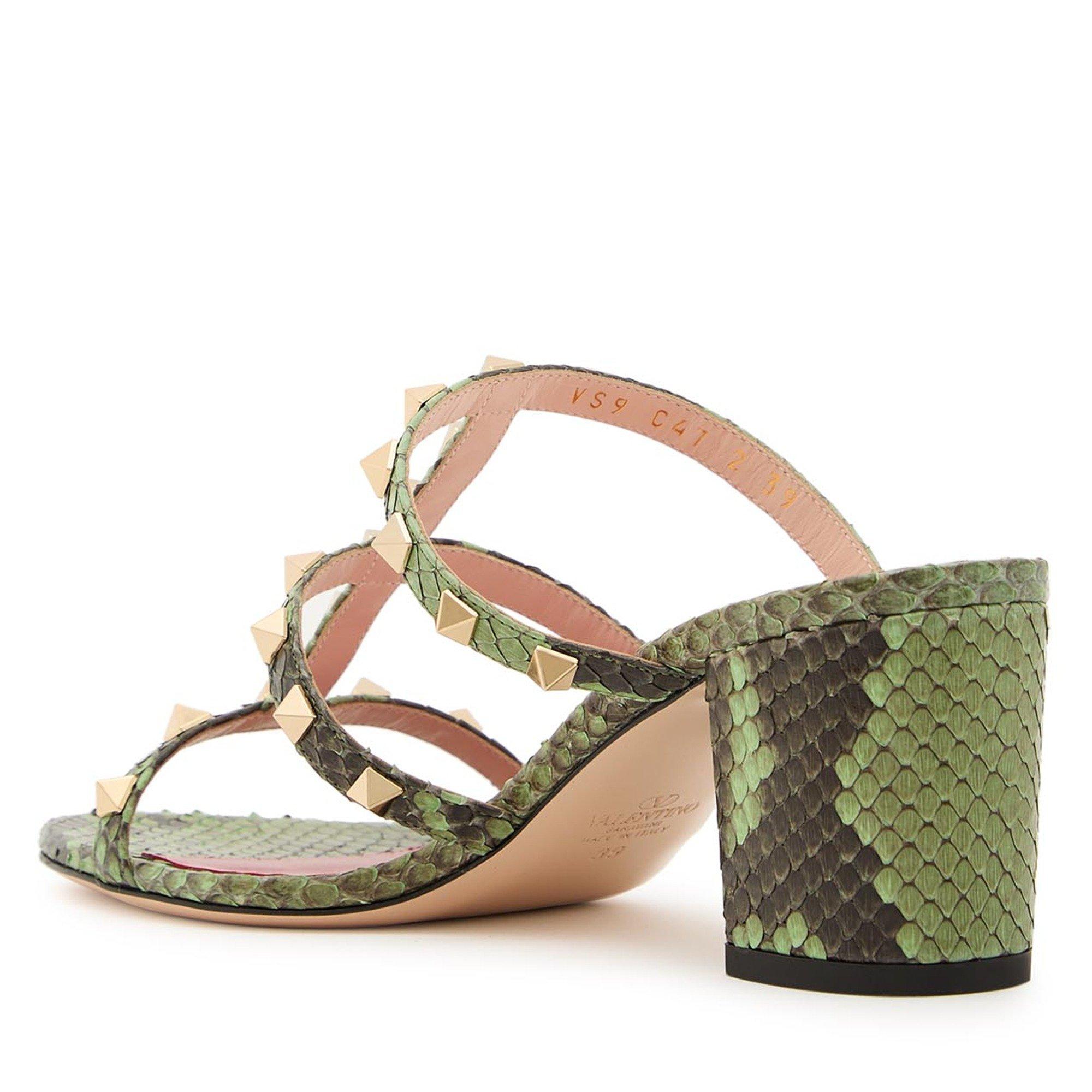 GREEN - Valentino - SLIDE ROCKSTUD T. 60 PITONE RE - 2
