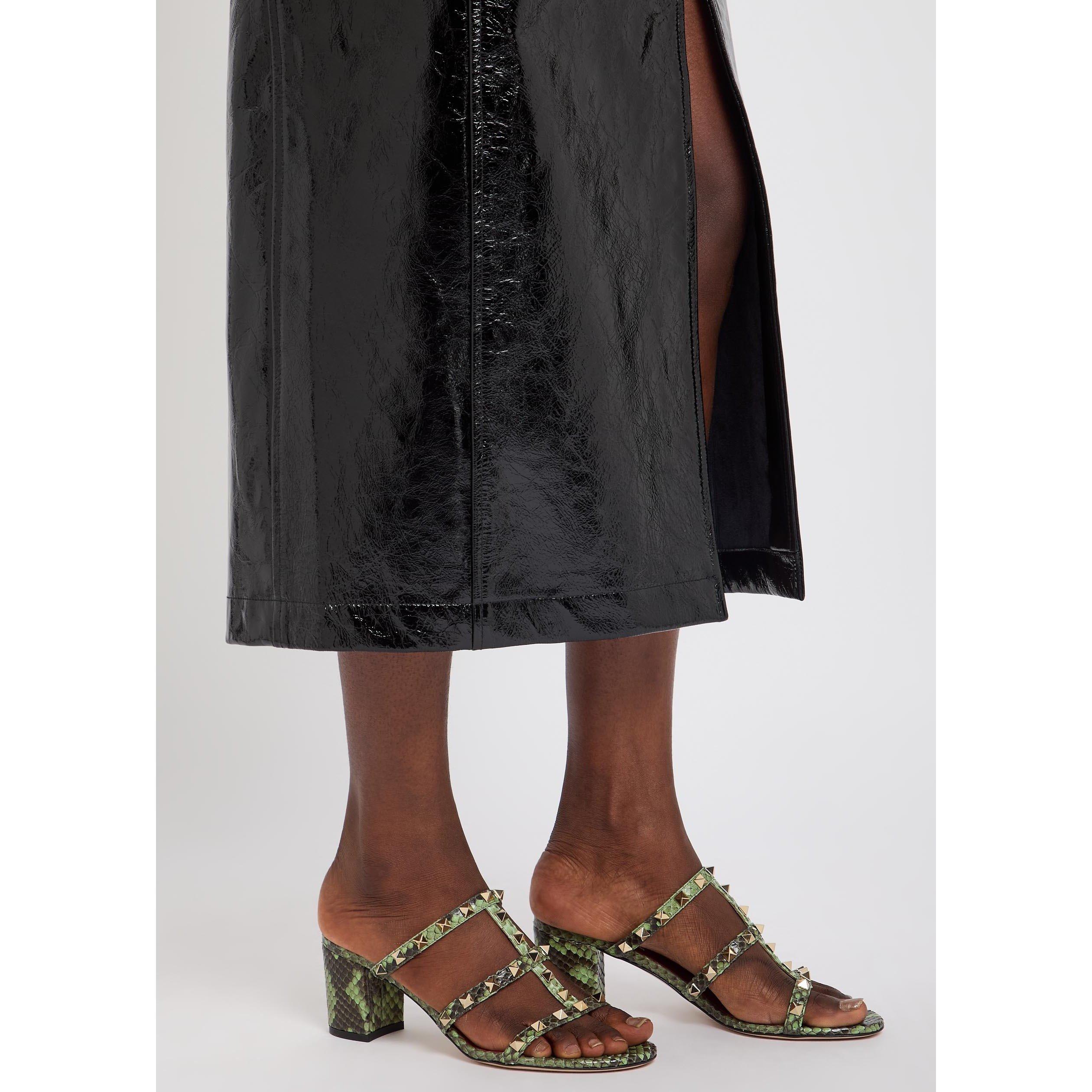 GREEN - Valentino - SLIDE ROCKSTUD T. 60 PITONE RE - 3