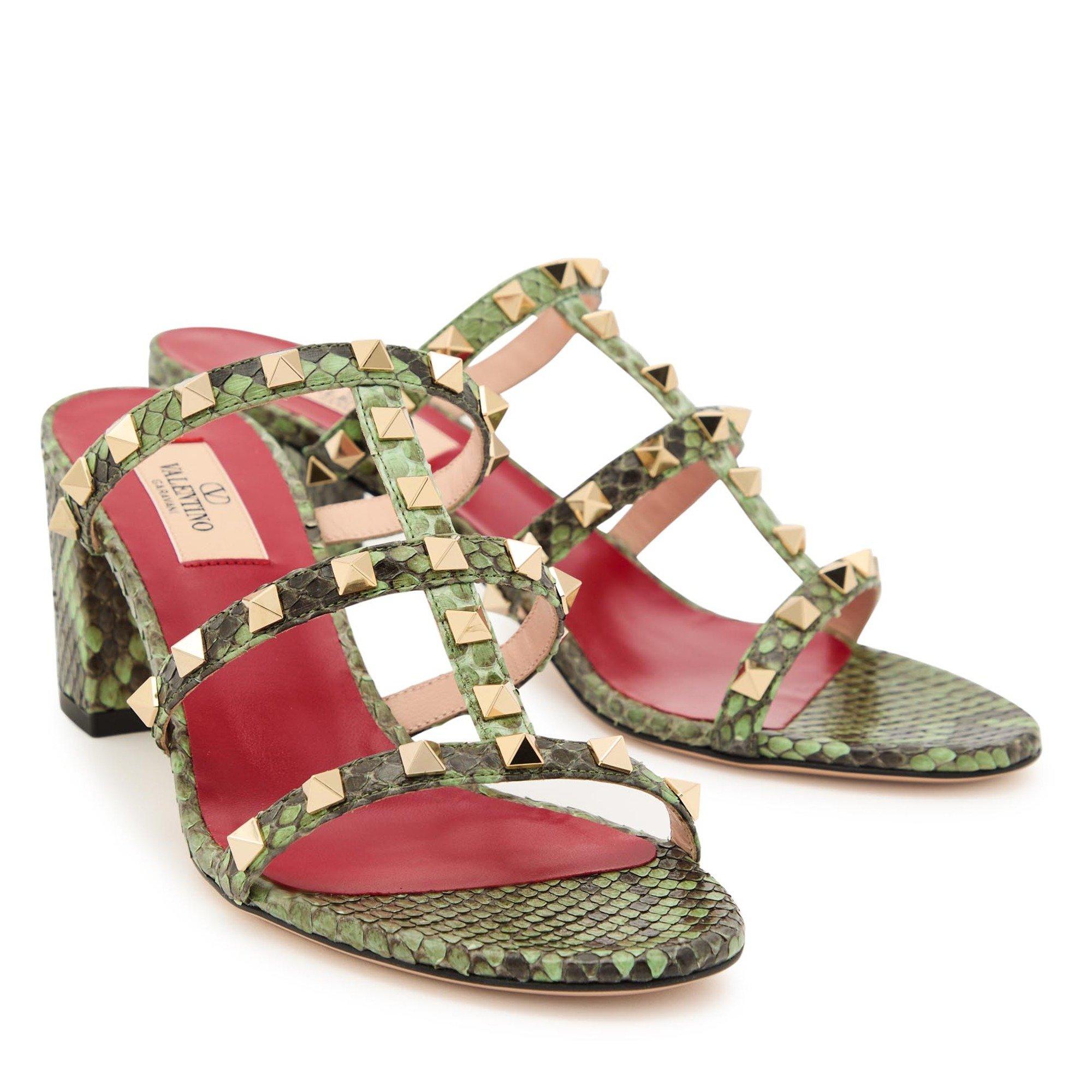 GREEN - Valentino - SLIDE ROCKSTUD T. 60 PITONE RE - 4