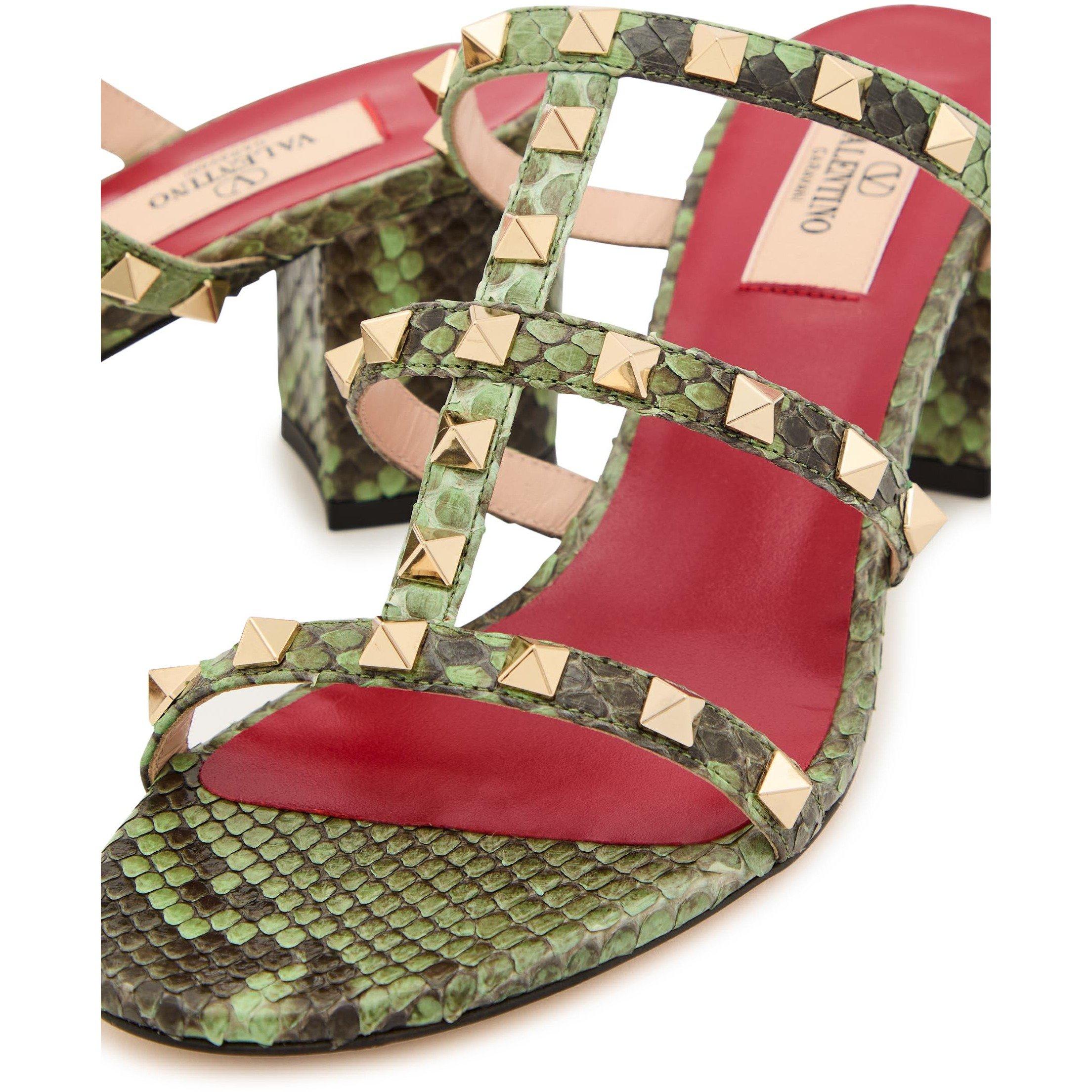 GREEN - Valentino - SLIDE ROCKSTUD T. 60 PITONE RE - 5