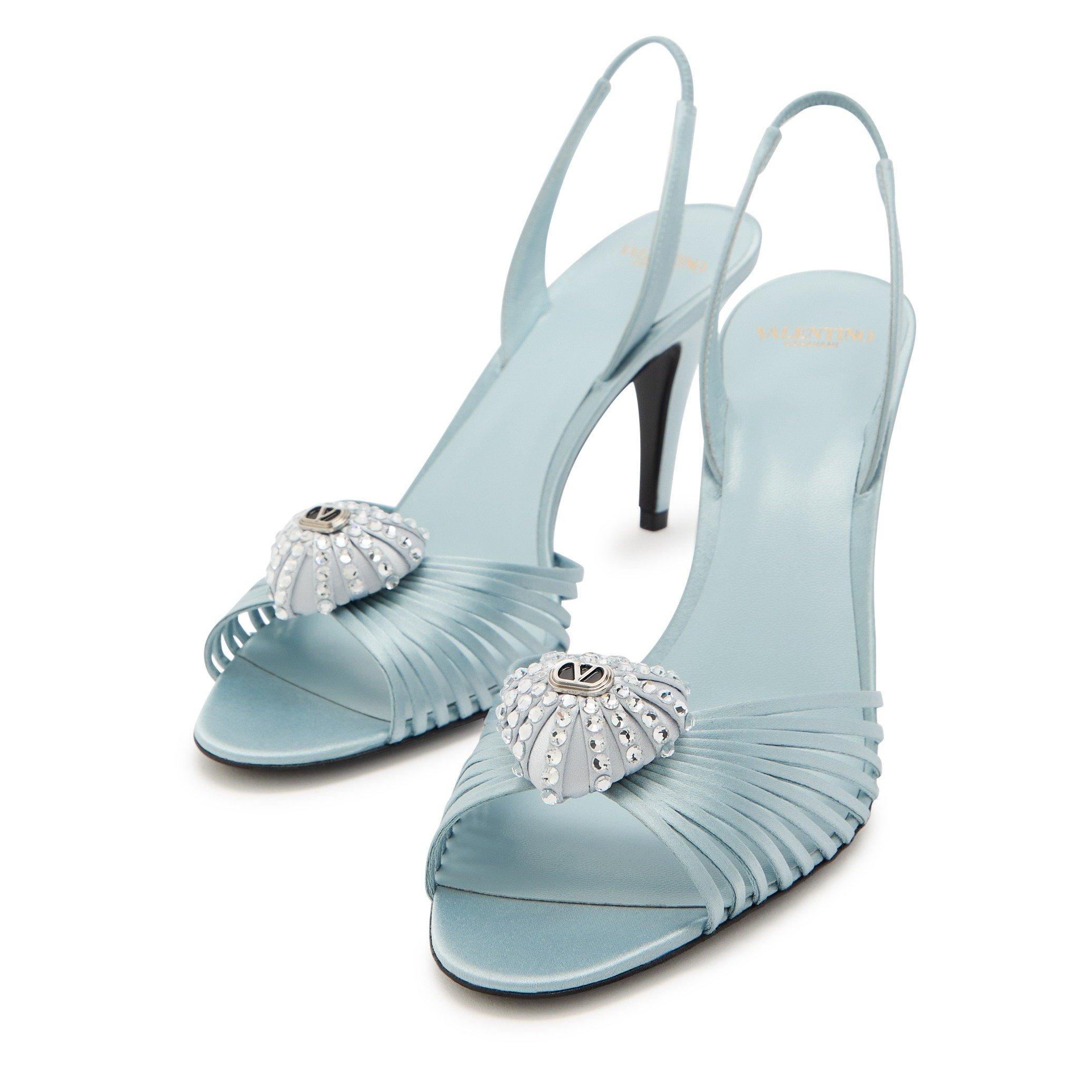 BLUE - Valentino - SANDAL COEUR ROYAL T. 85 RASO/ - 4