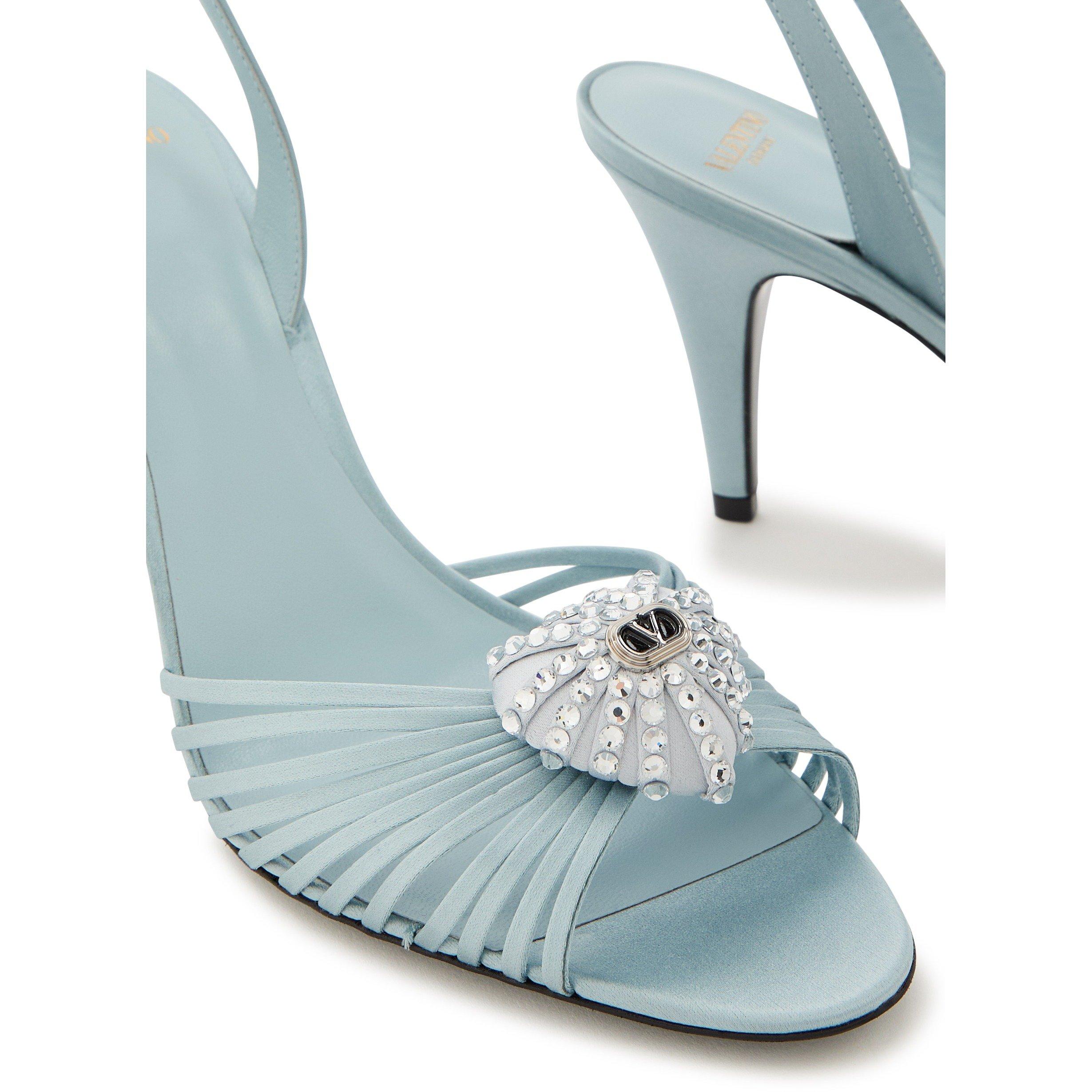 BLUE - Valentino - SANDAL COEUR ROYAL T. 85 RASO/ - 5