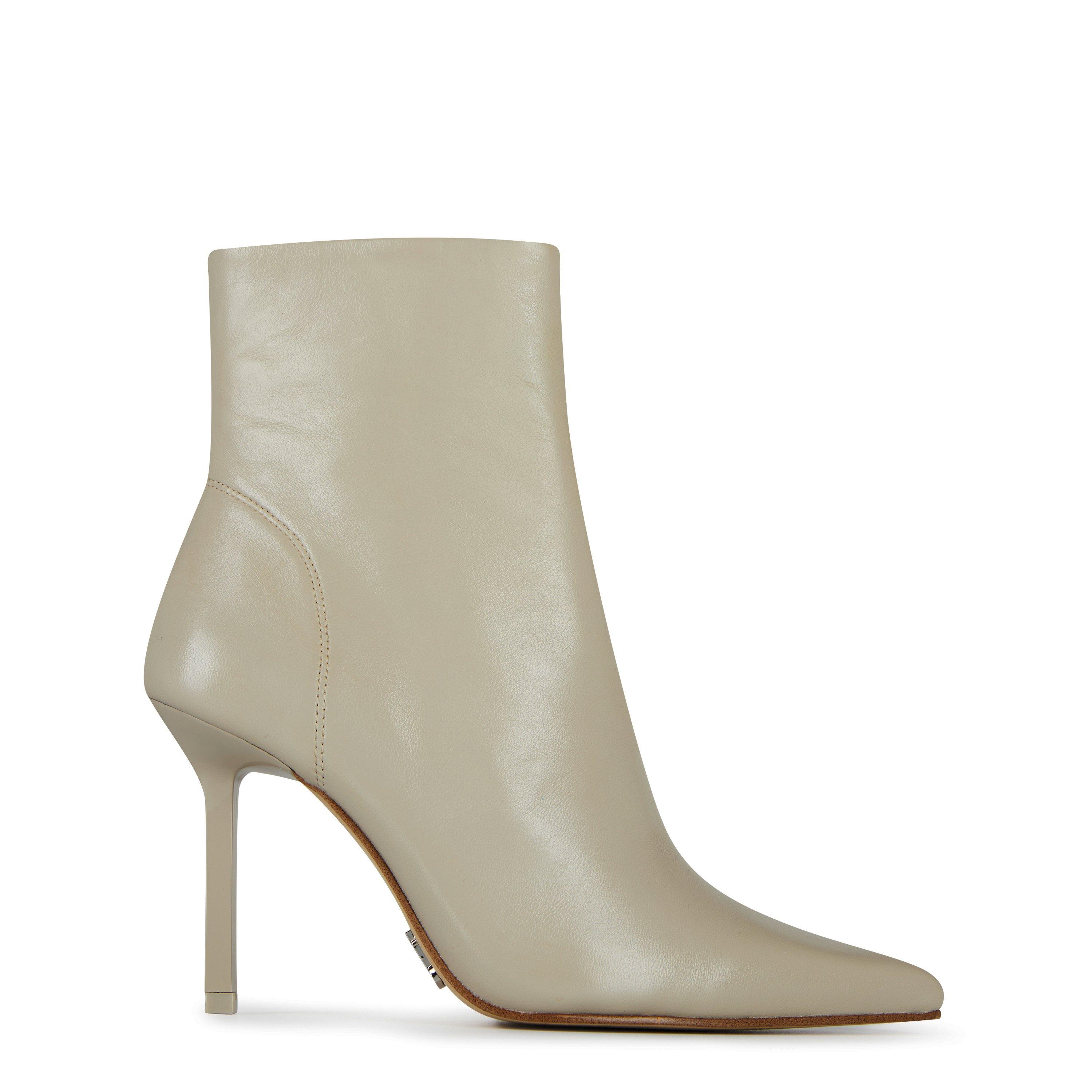 Greige Leath - Steve Madden - Women's Lyanna Ankle Heeled Boots - 1