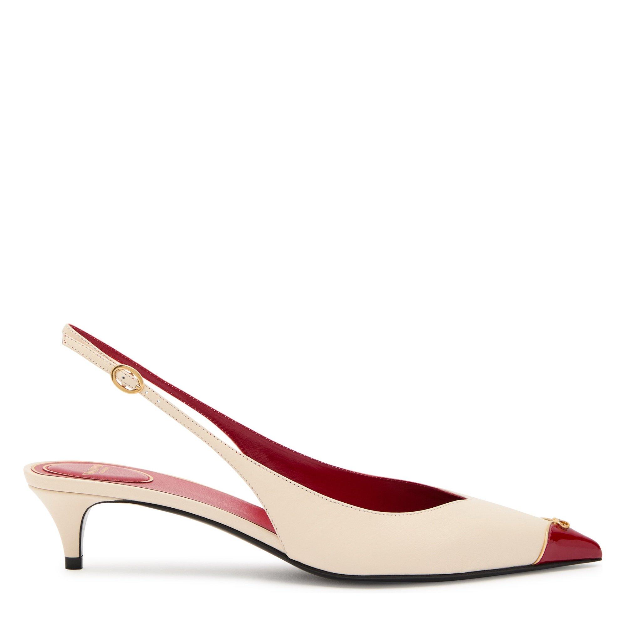 CREAM - Valentino - SLING BACK HEARTIP CAPRETTO/VE