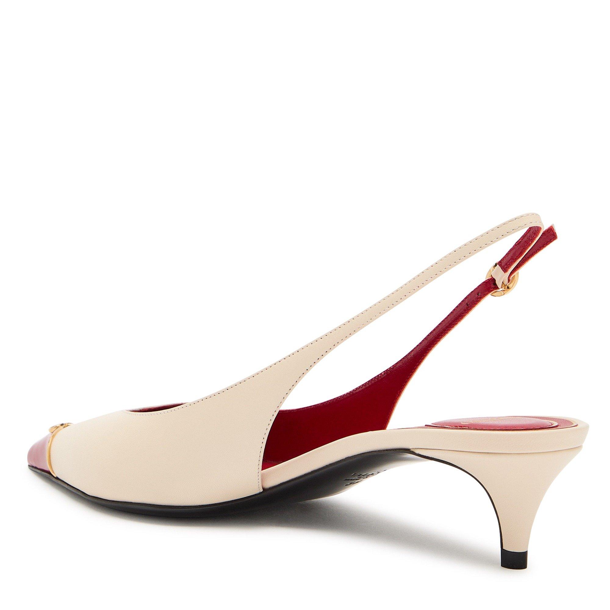 CREAM - Valentino - SLING BACK HEARTIP CAPRETTO/VE - 2