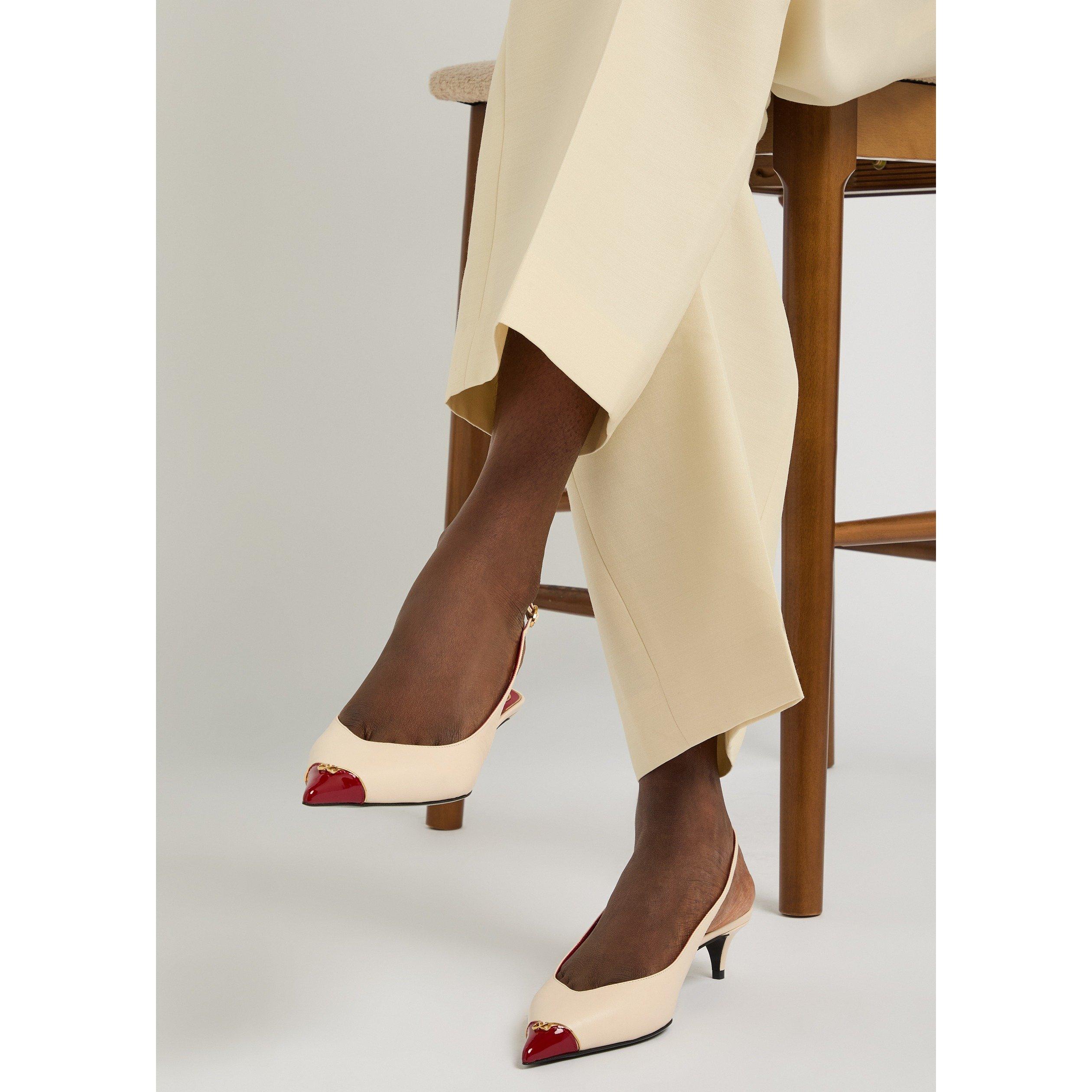 CREAM - Valentino - SLING BACK HEARTIP CAPRETTO/VE - 3