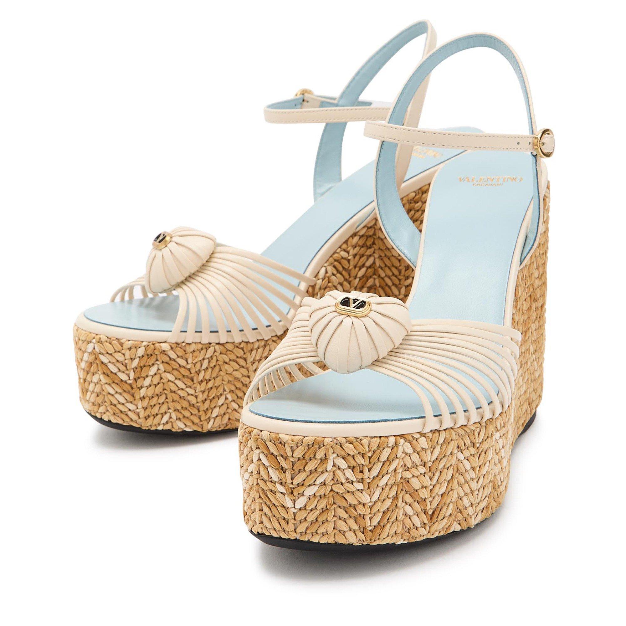CREAM - Valentino - WEDGE ESPADRILLAS COEUR ROYAL - 4