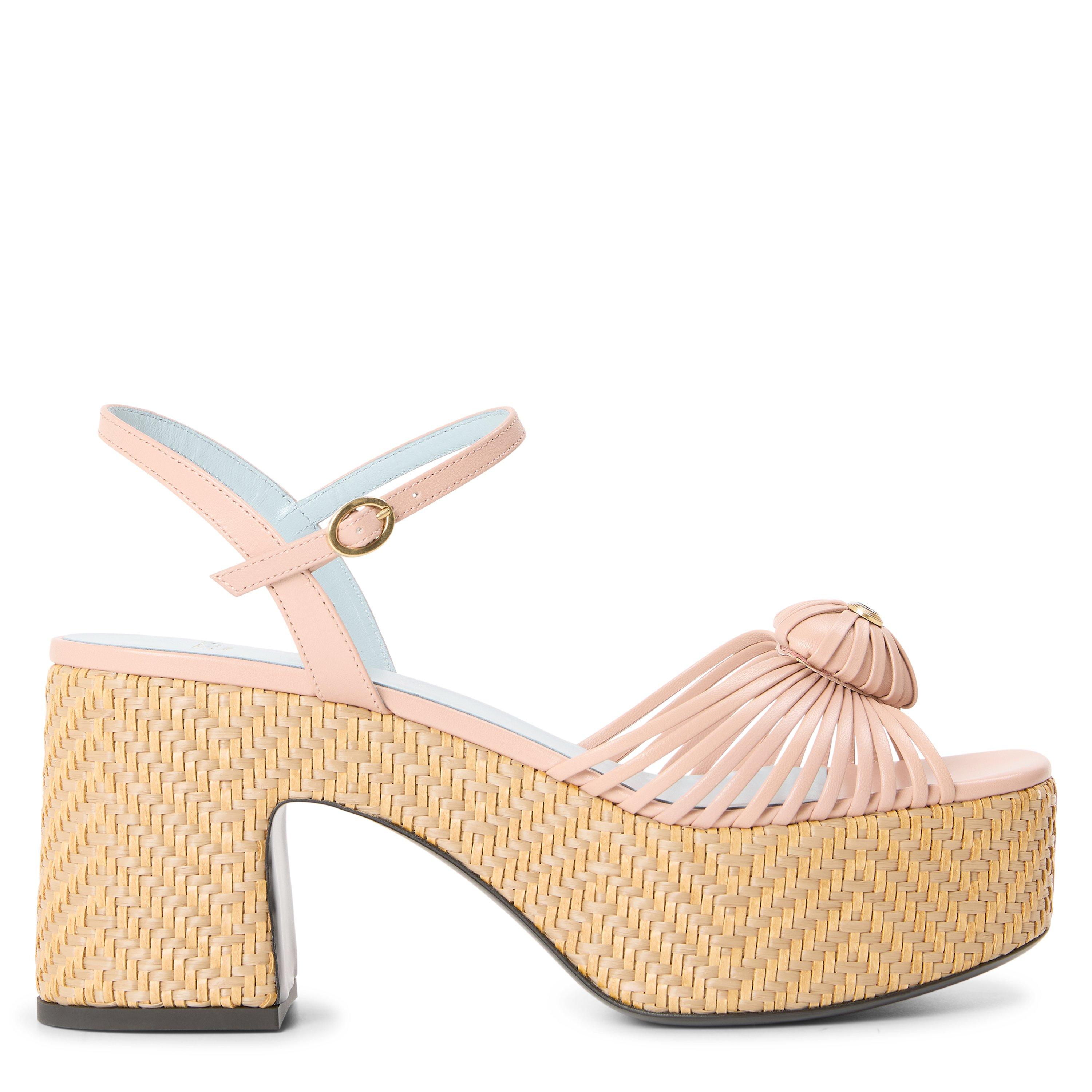 BEIGE - Valentino - Women's Coeur Royal Leather Open-Toe Heeled Sandals - 1