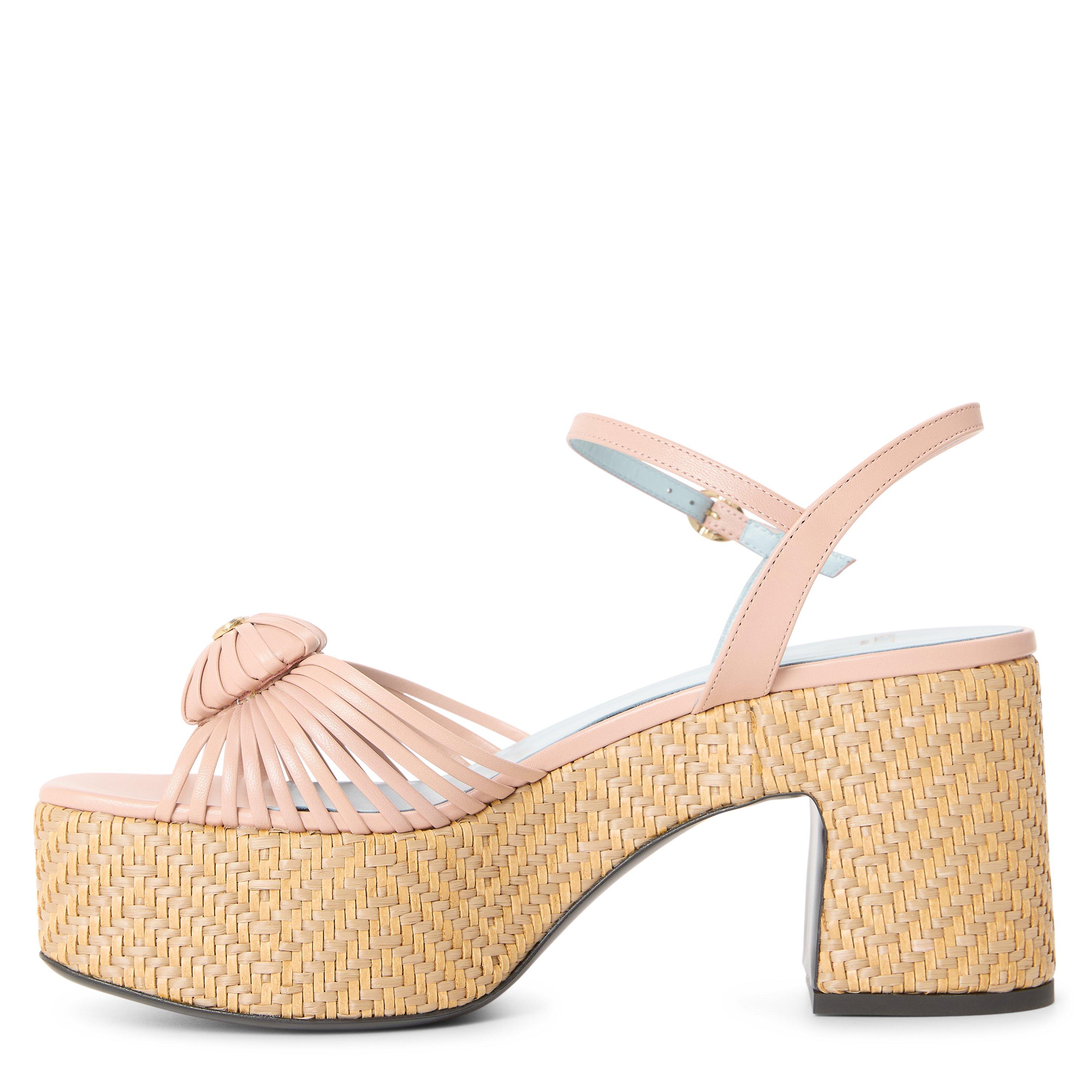 BEIGE - Valentino - Women's Coeur Royal Leather Open-Toe Heeled Sandals - 2