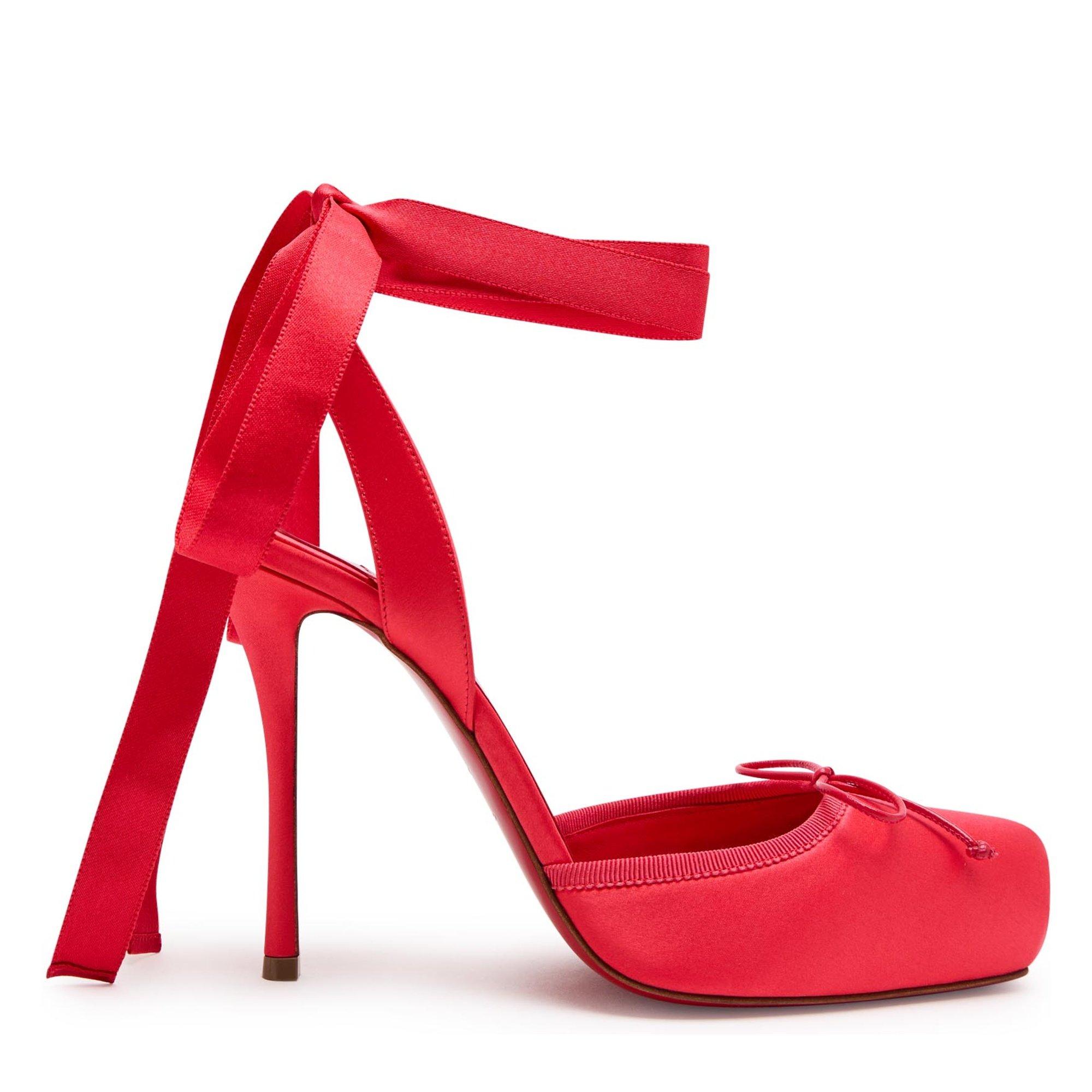 PINK - Christian Louboutin - CASSIA LACE UP 100 CREPE SAT/G - 1