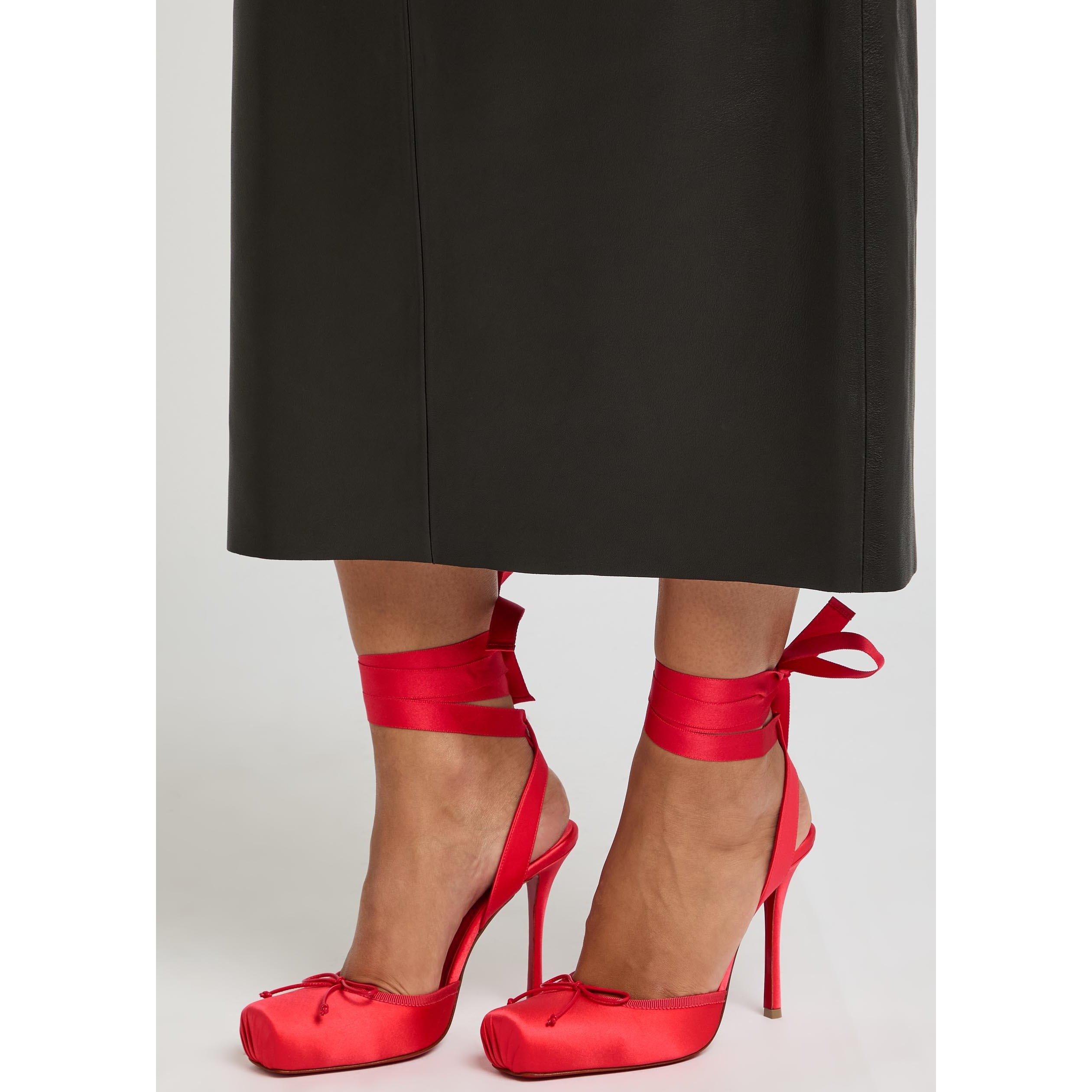 PINK - Christian Louboutin - CASSIA LACE UP 100 CREPE SAT/G - 3