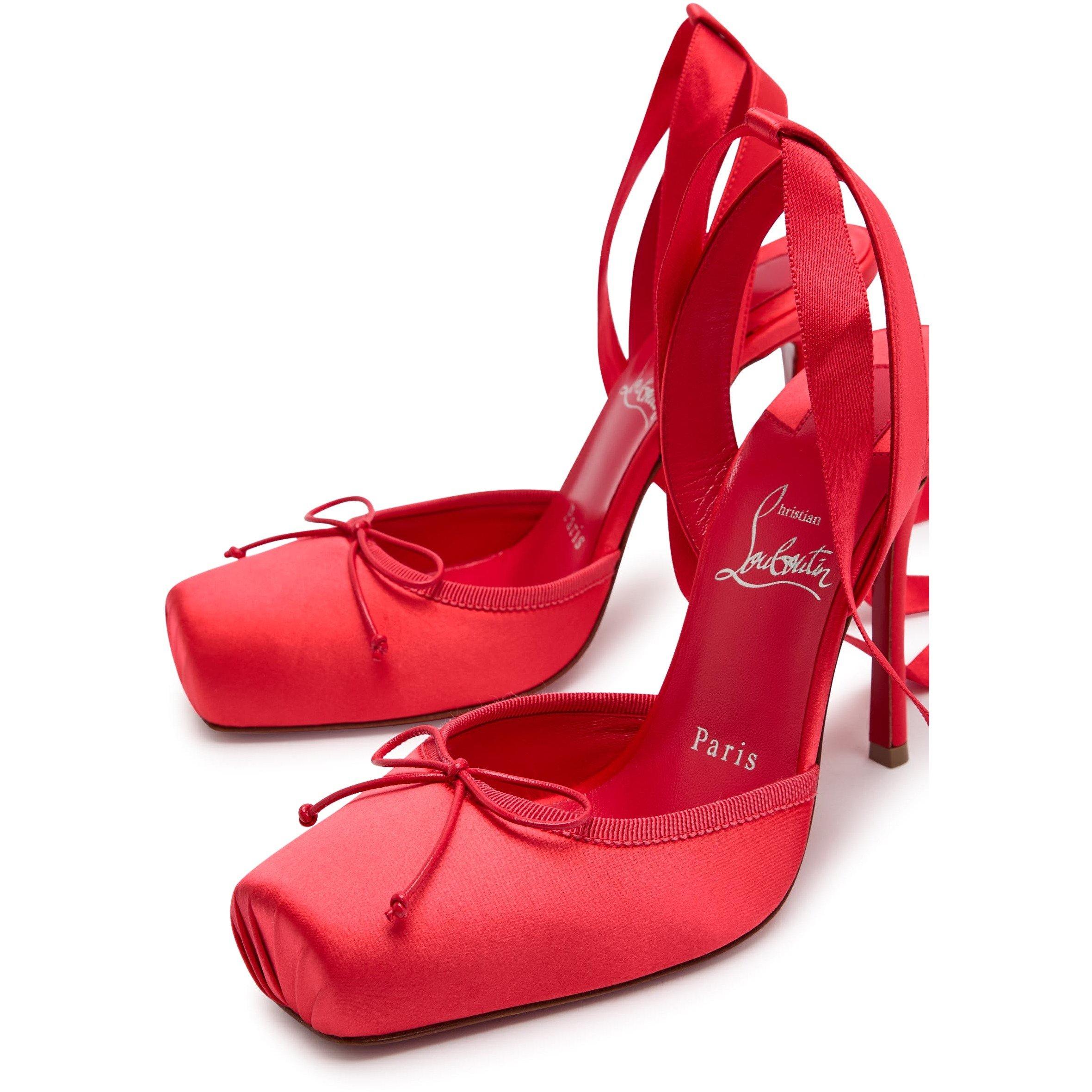 PINK - Christian Louboutin - CASSIA LACE UP 100 CREPE SAT/G - 4