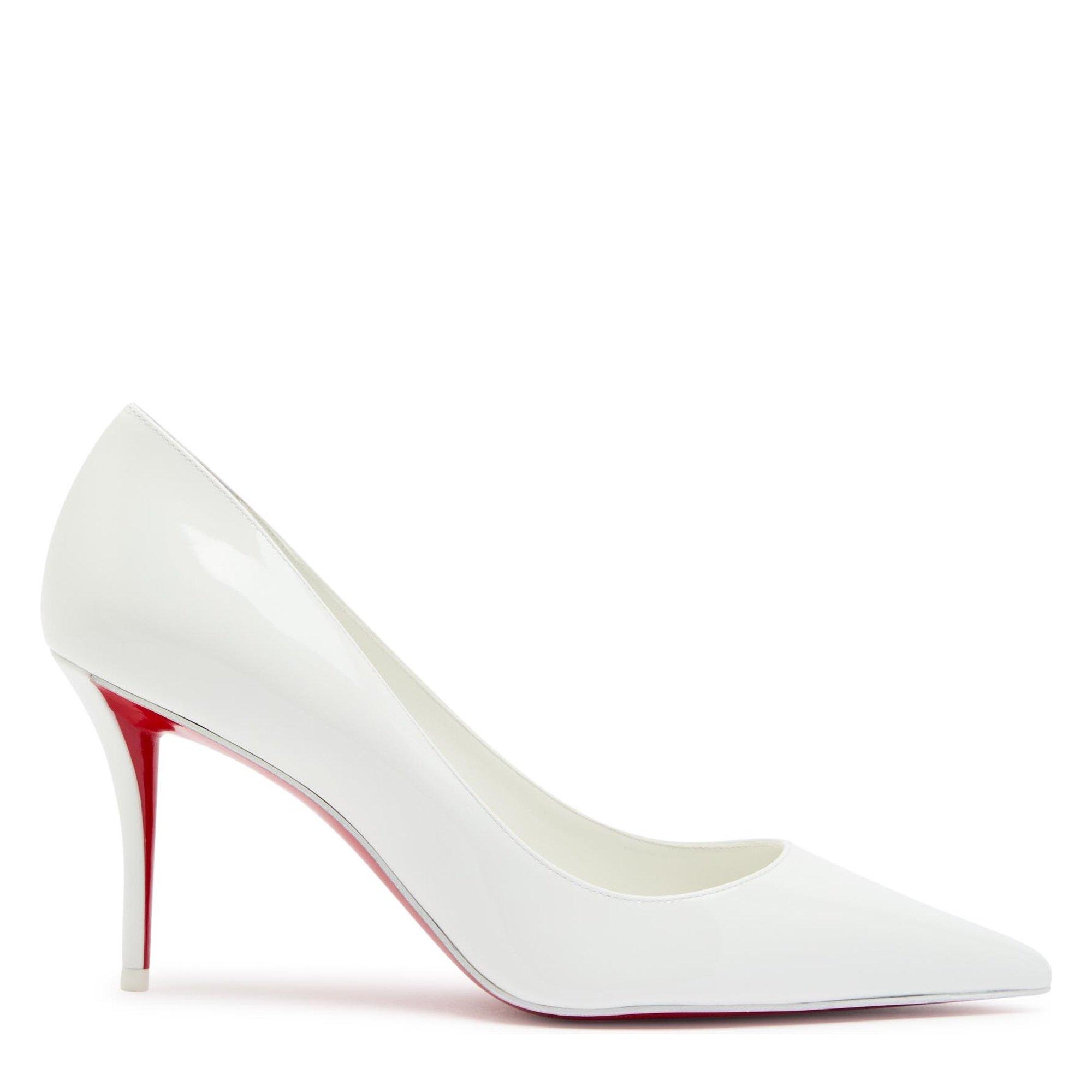 WHITE - Christian Louboutin - Women's Miss Z 80 Patent Leather Stiletto Heels - 1