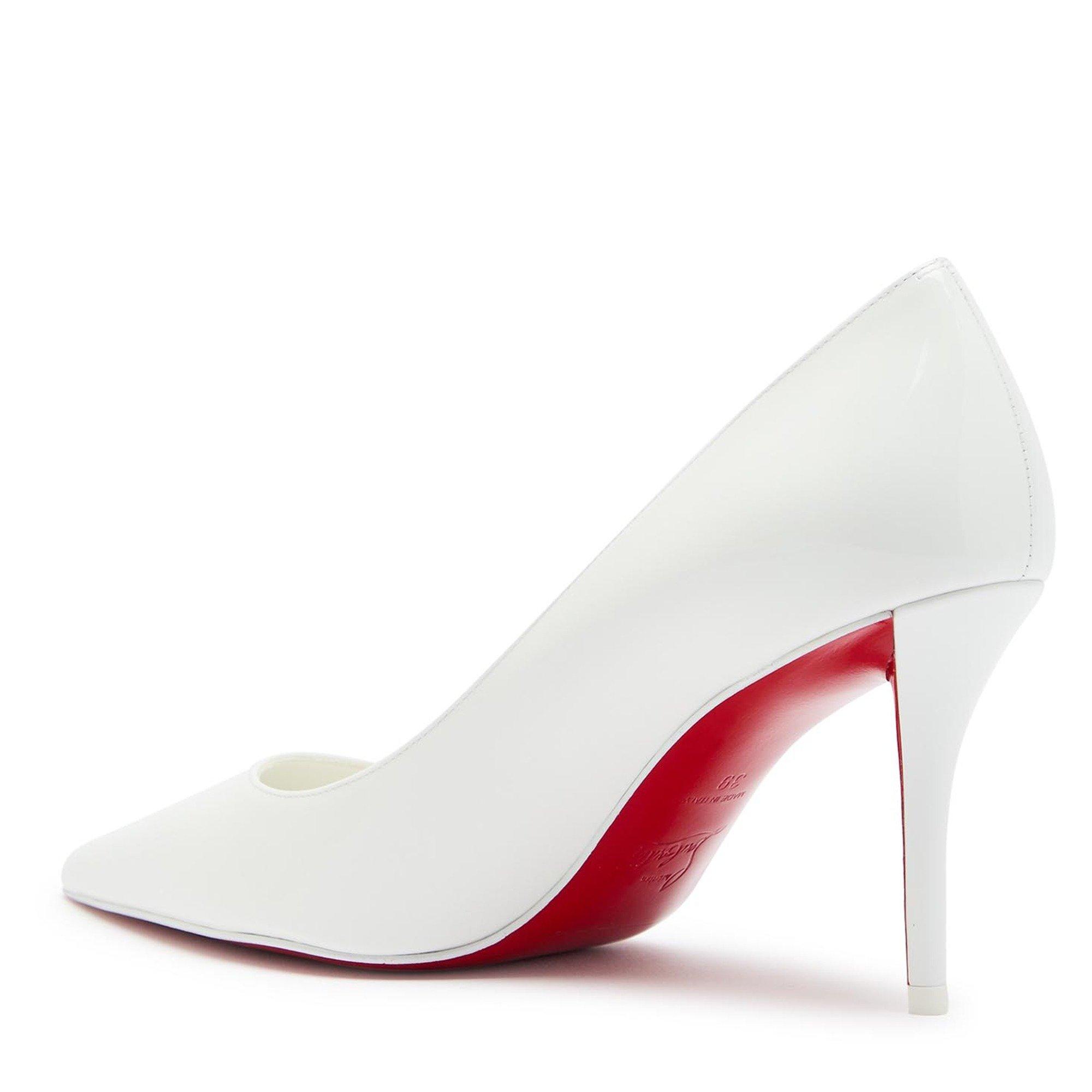 WHITE - Christian Louboutin - Women's Miss Z 80 Patent Leather Stiletto Heels - 2