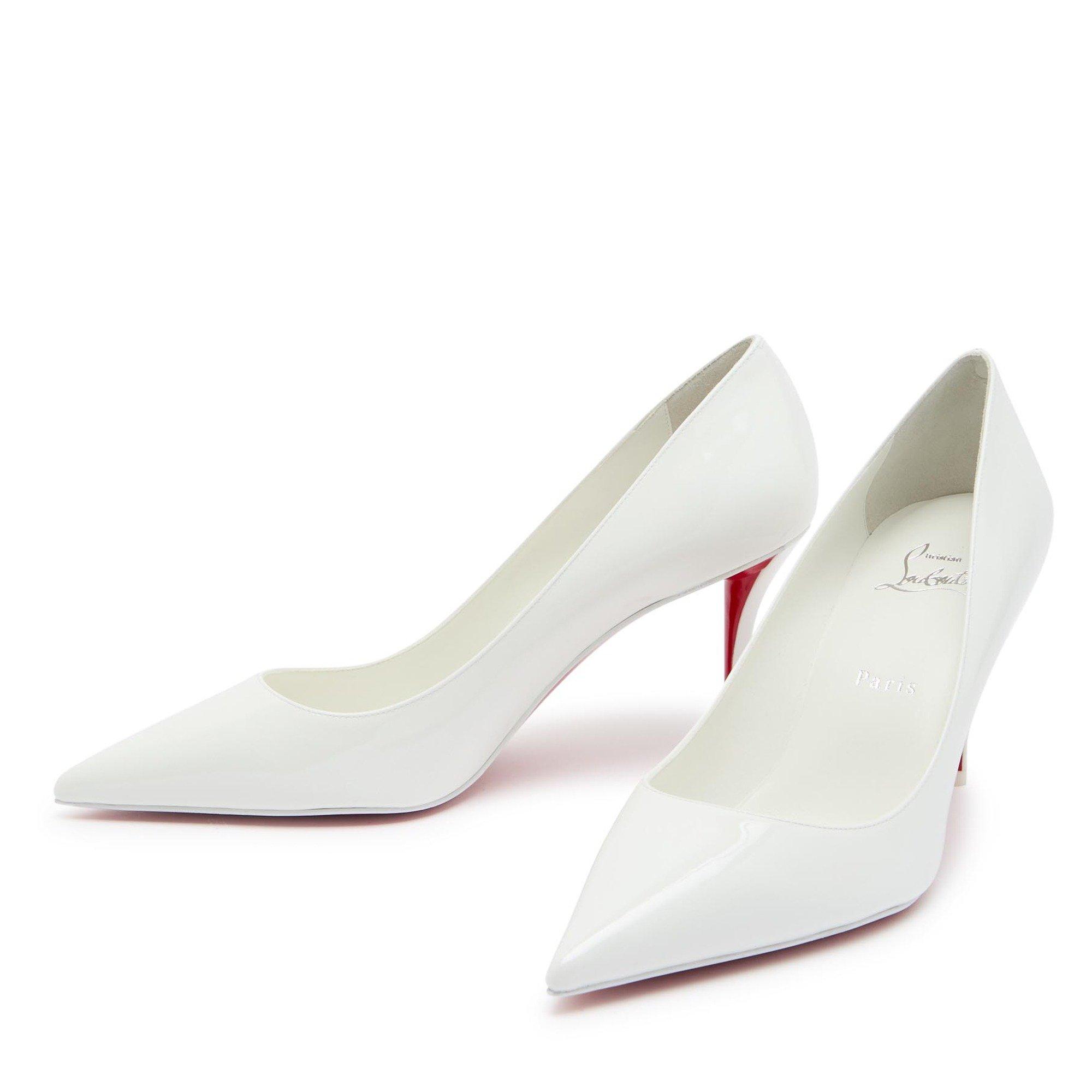 WHITE - Christian Louboutin - Women's Miss Z 80 Patent Leather Stiletto Heels - 3