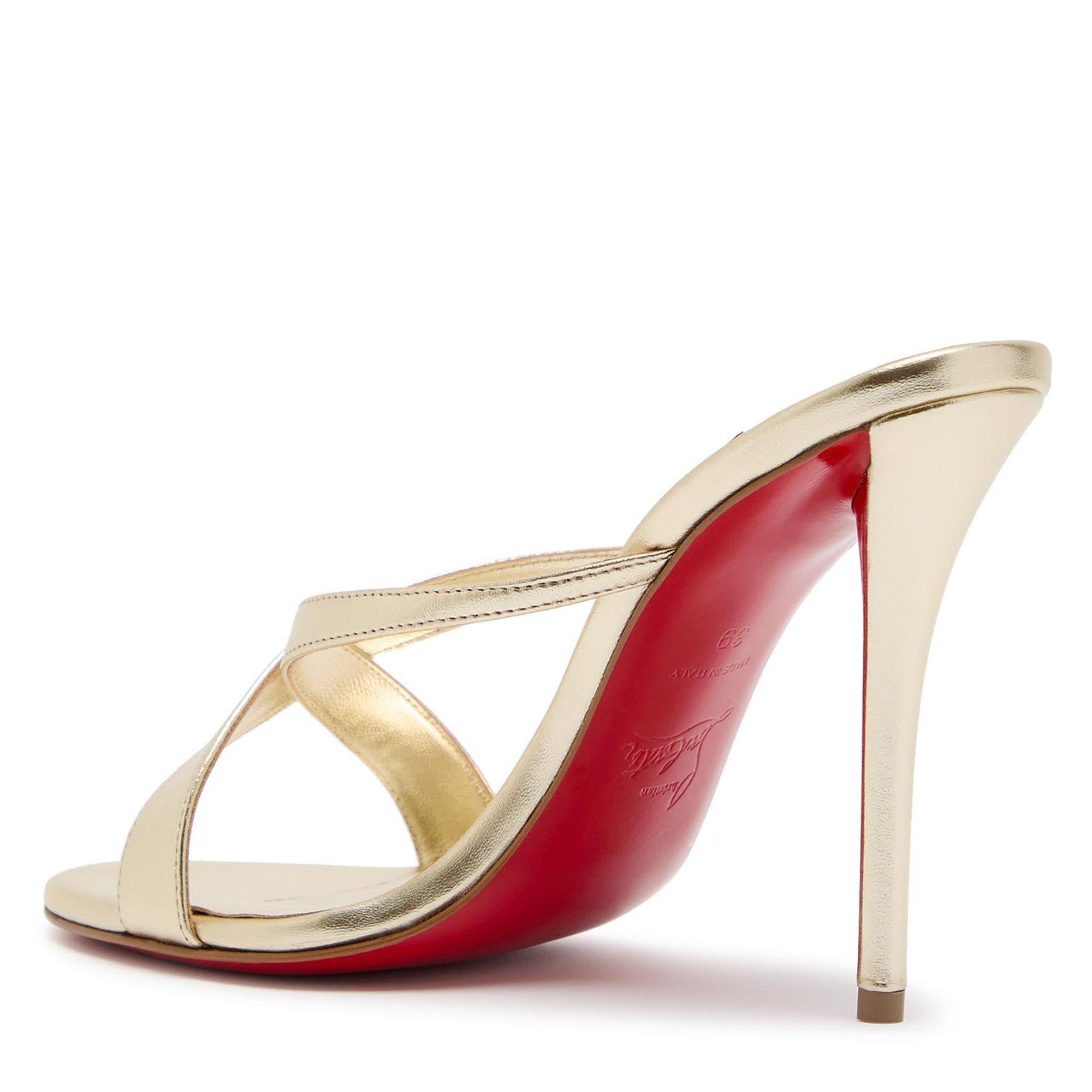 GOLD - Christian Louboutin - MULAZEE CROSS 100 NAPPA LAMINA - 2