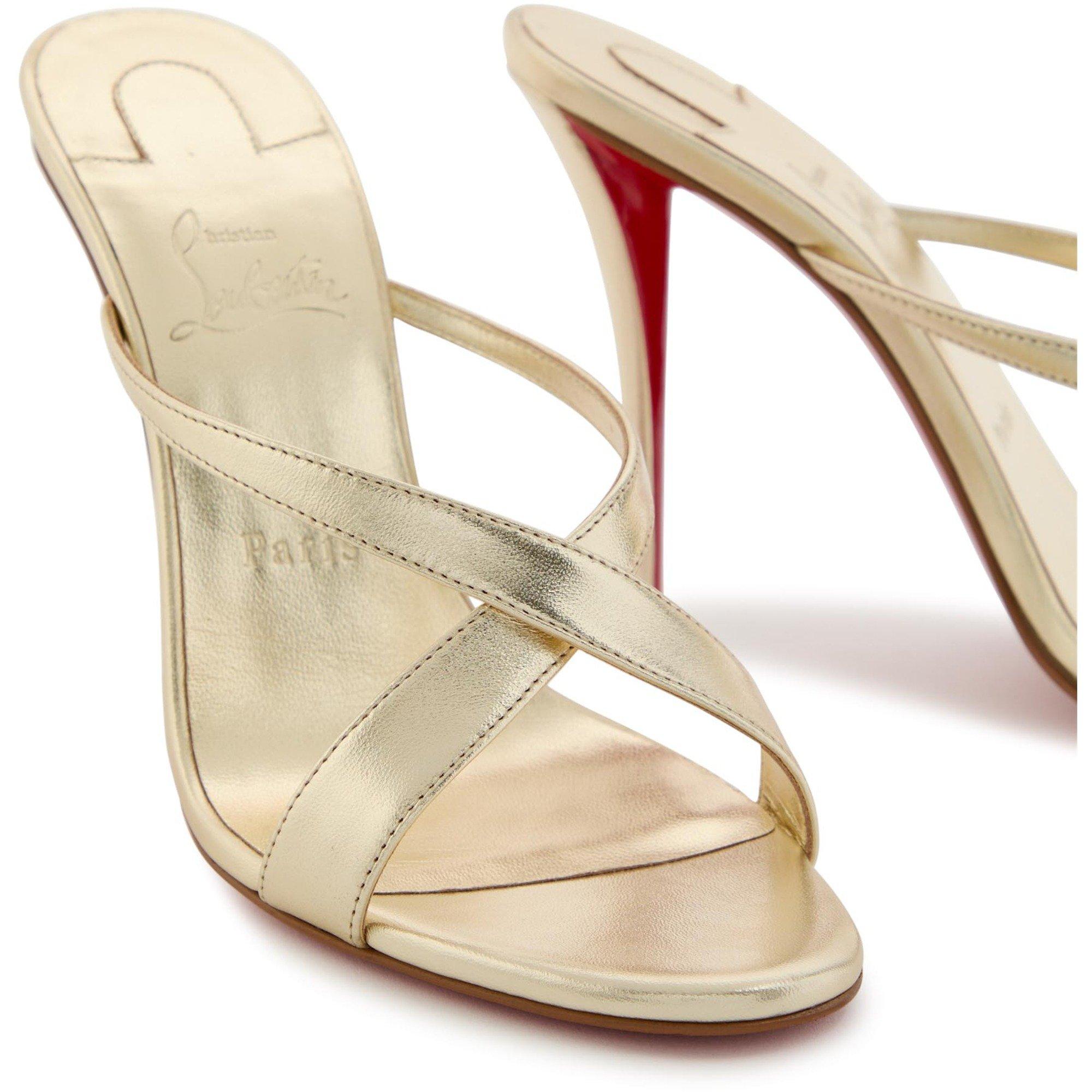 GOLD - Christian Louboutin - MULAZEE CROSS 100 NAPPA LAMINA - 4