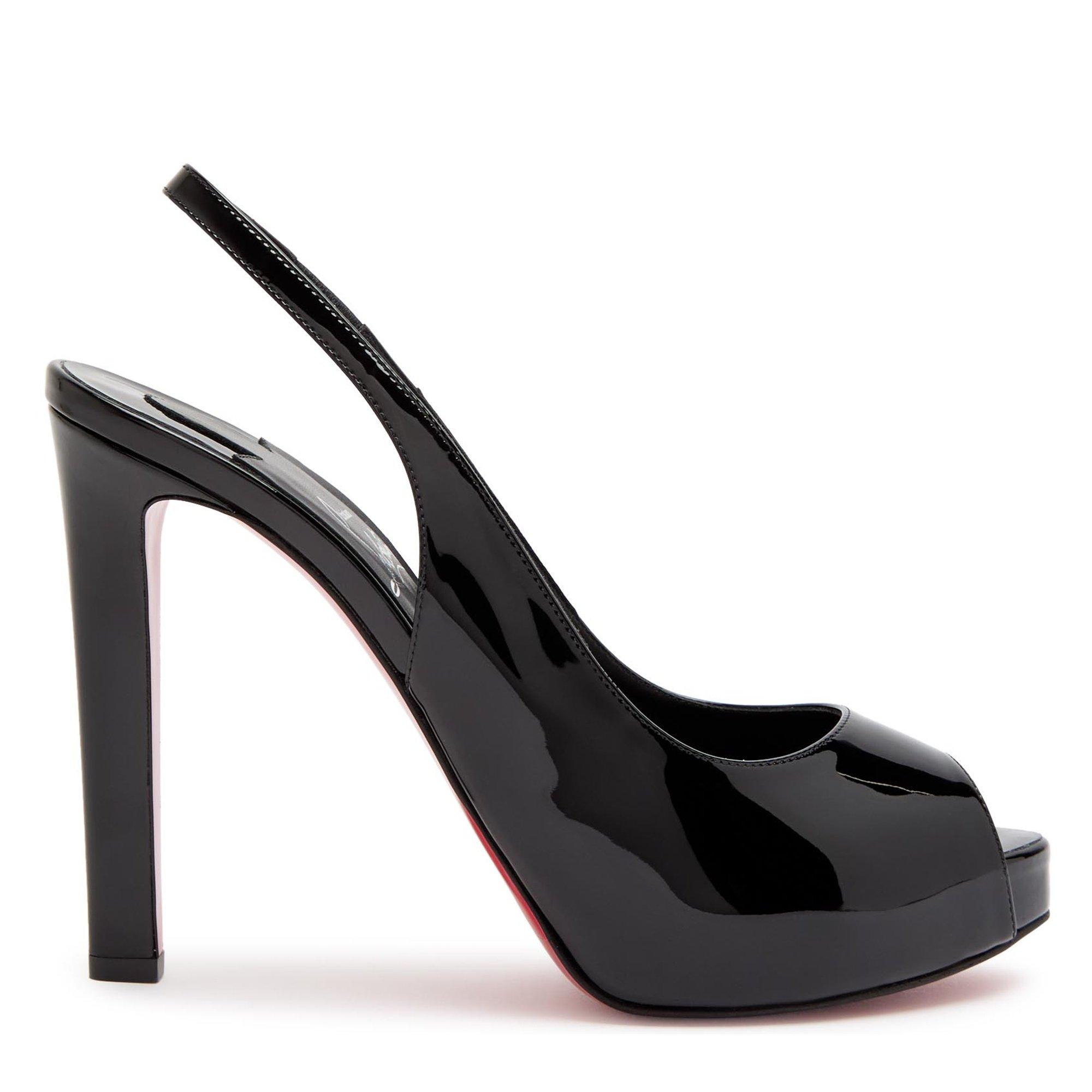 BLACK - Christian Louboutin - LADY FANNY SLING 120 PATENT/LI - 1