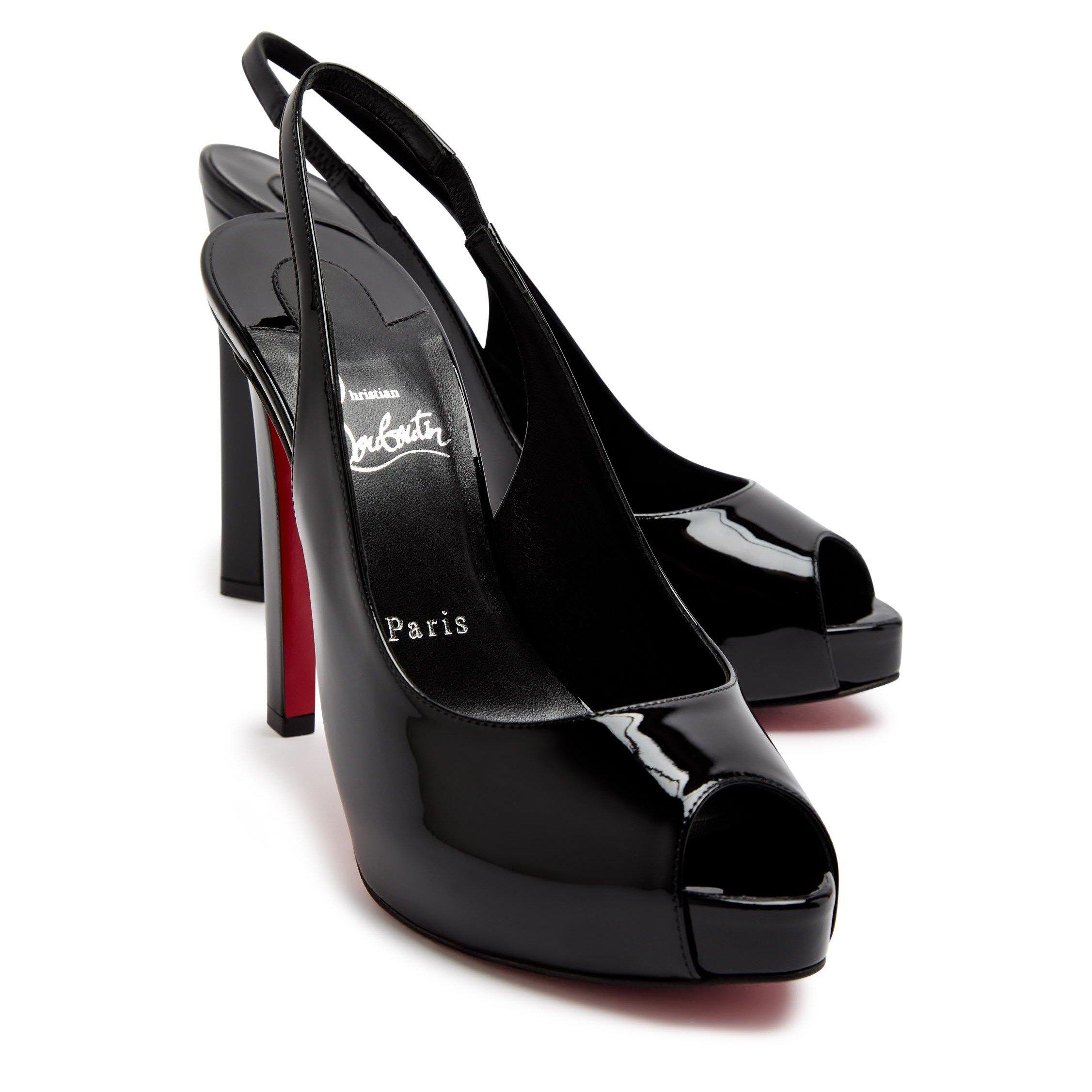 BLACK - Christian Louboutin - LADY FANNY SLING 120 PATENT/LI - 4