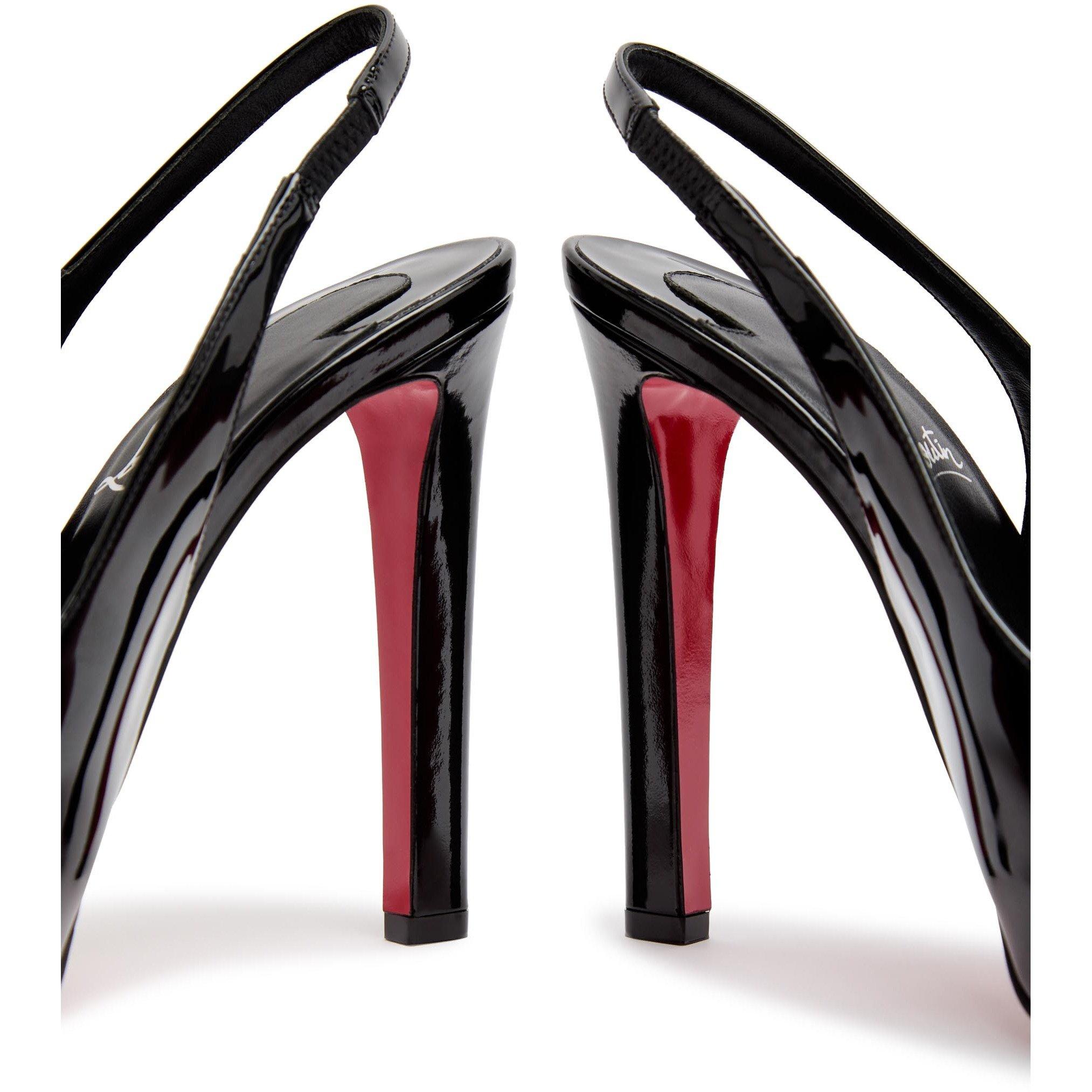 BLACK - Christian Louboutin - LADY FANNY SLING 120 PATENT/LI - 5