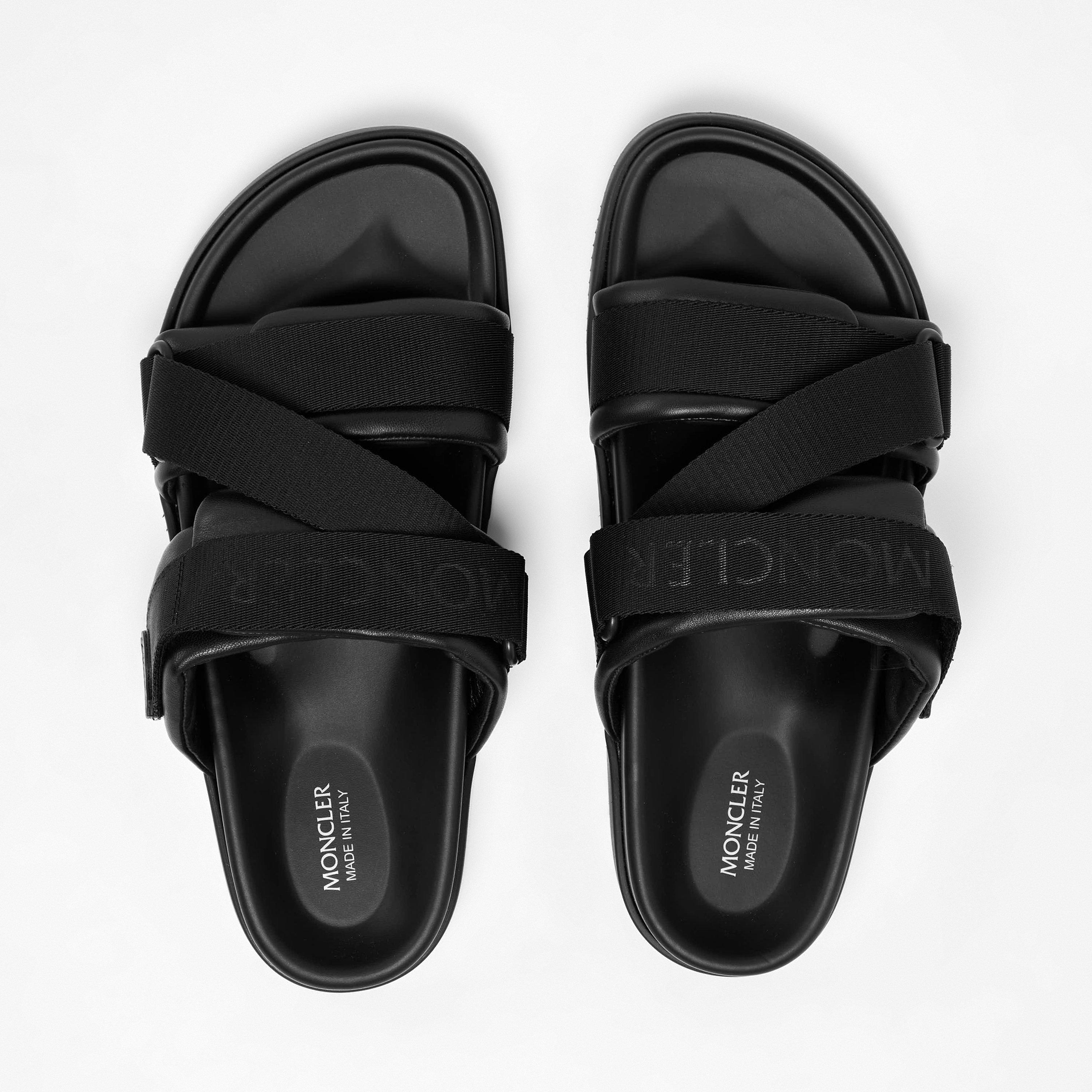 Black 999 - Moncler - Women's Strap Flat Sandals - 5